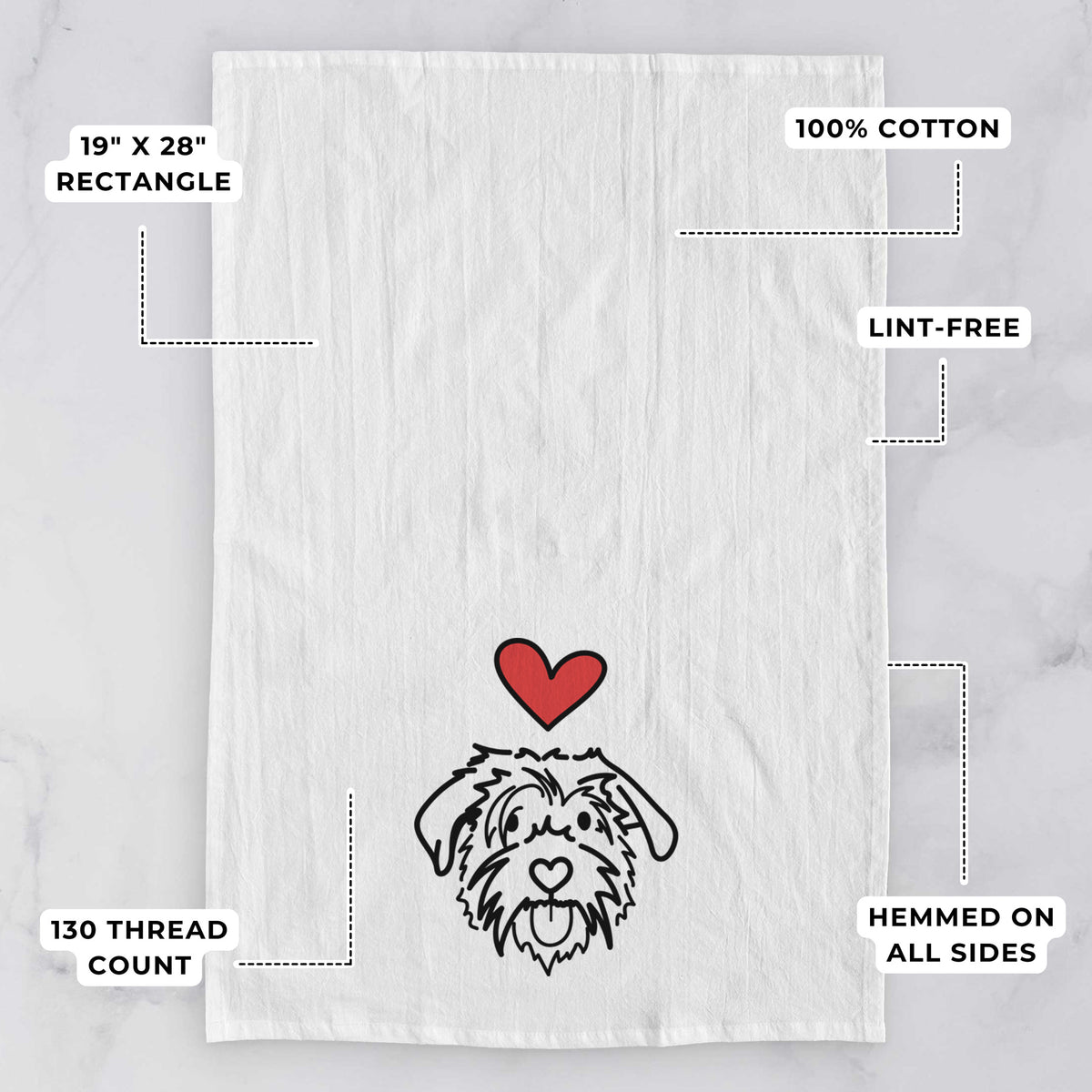 Love Always Scottish Terrier Border Collie Mix - Amal - Tea Towel