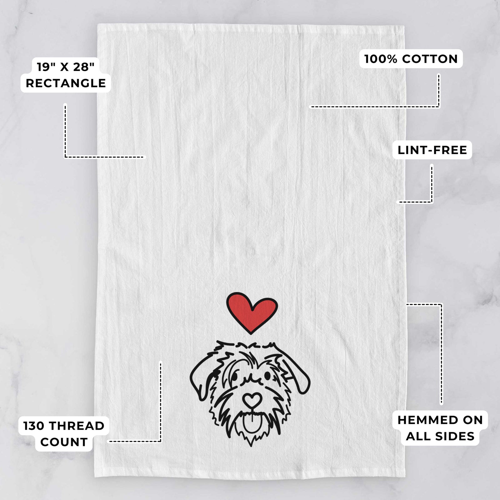 Love Always Scottish Terrier Border Collie Mix - Amal - Tea Towel