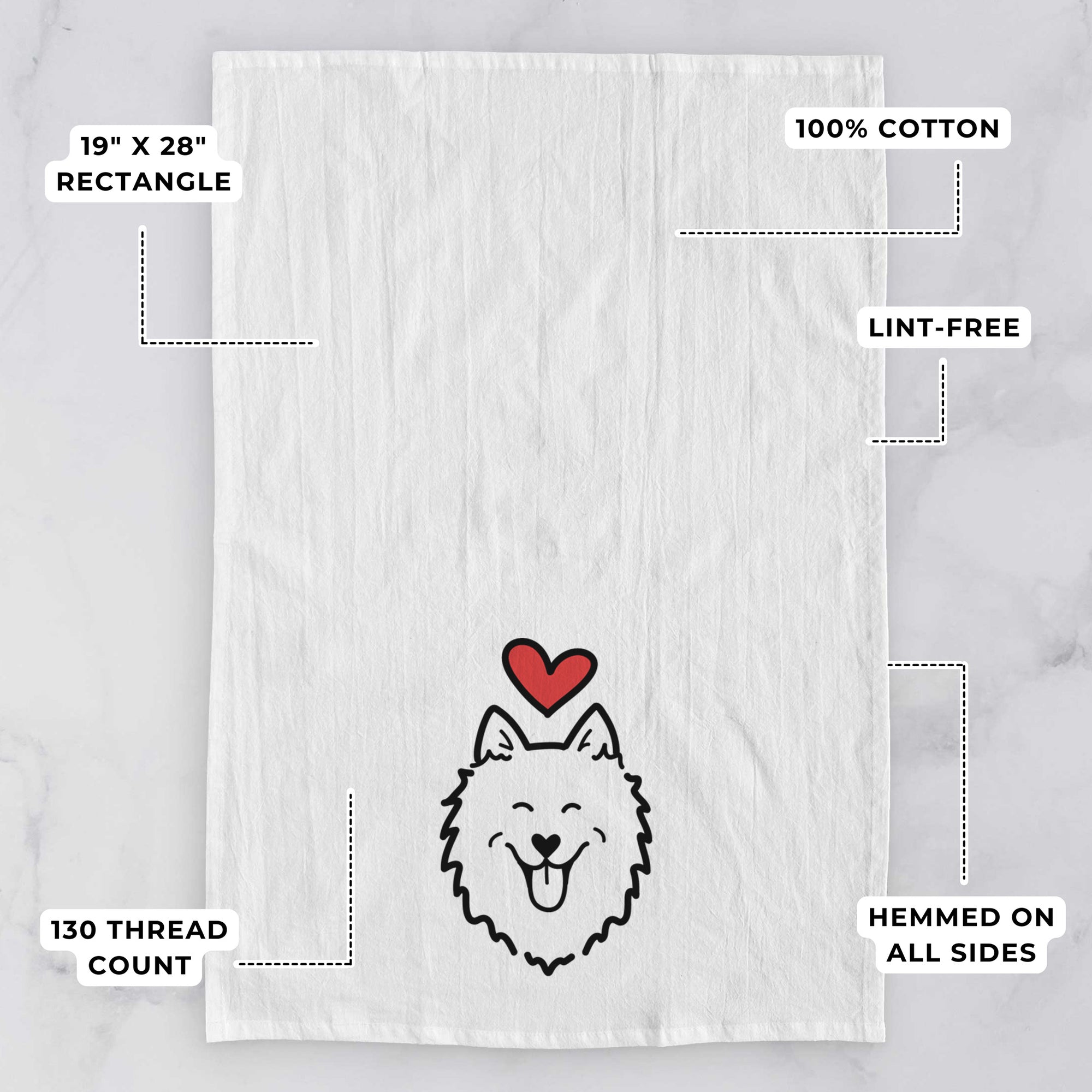 Love Always American Eskimo - Tea Towel