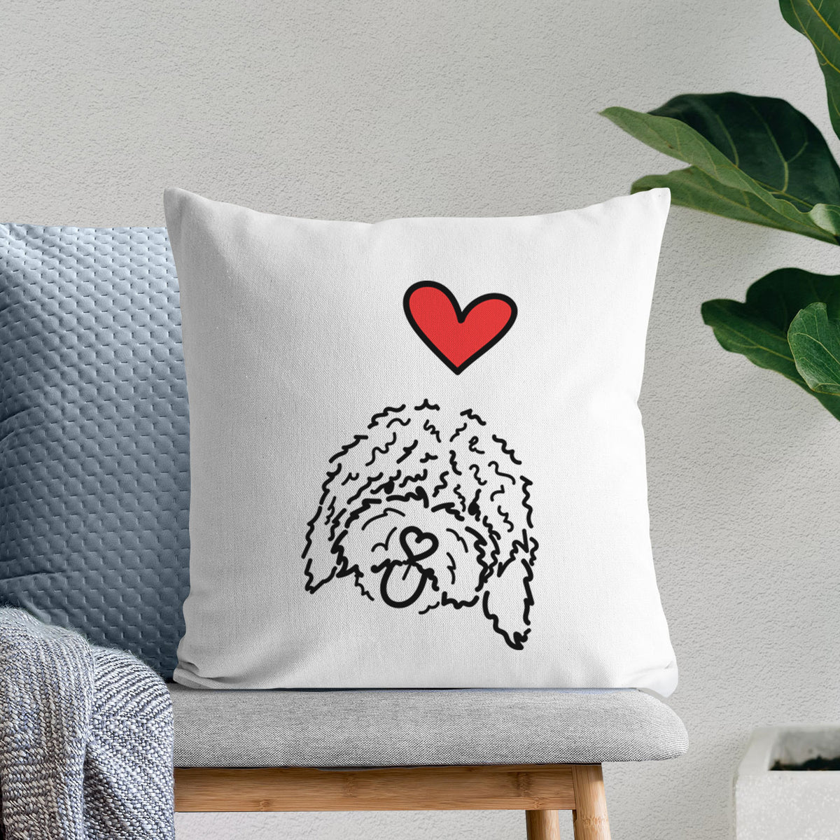 Love Always Spanish Water Dog - Antonio -  Throw Pillow Cover