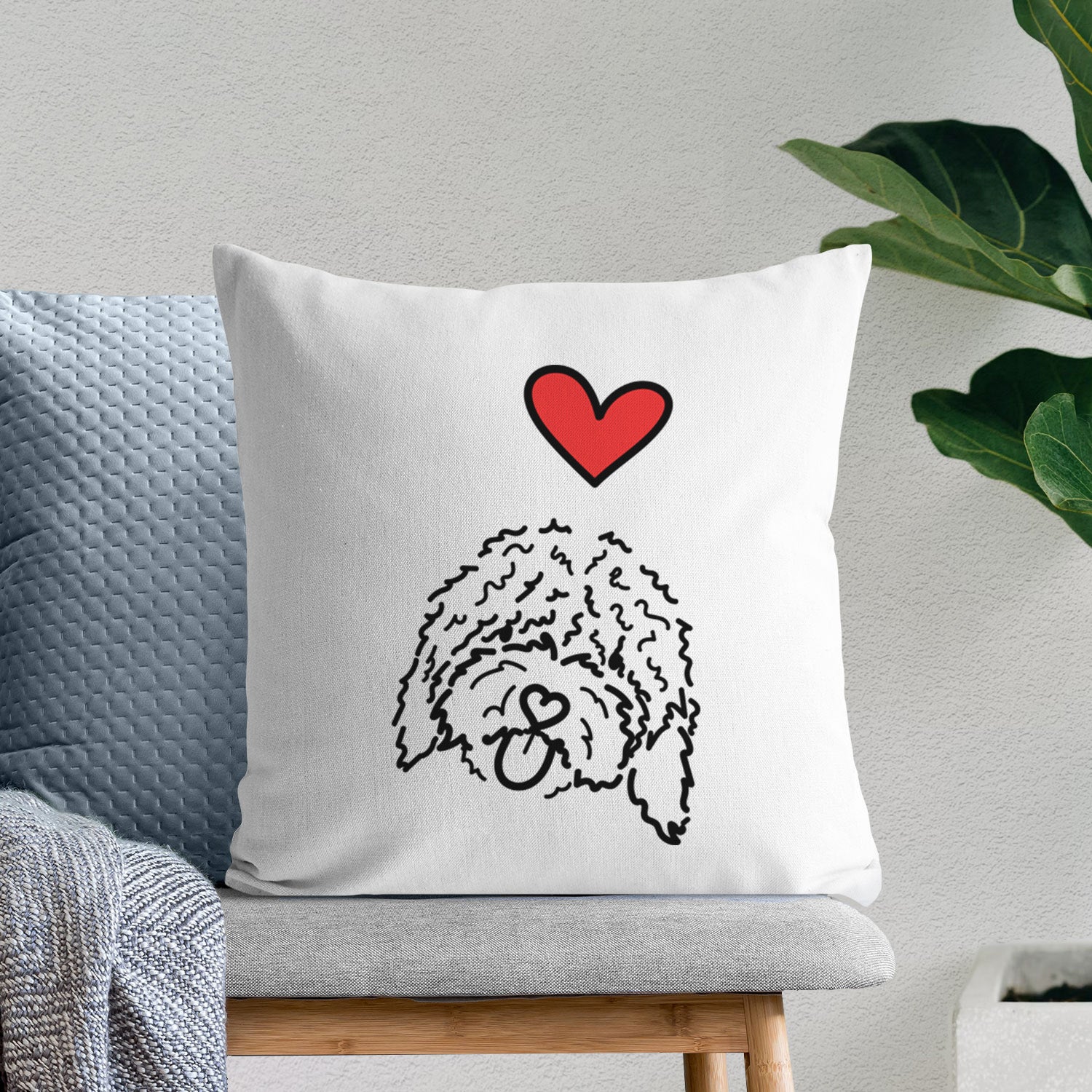 Love Always Spanish Water Dog - Antonio -  Throw Pillow Cover