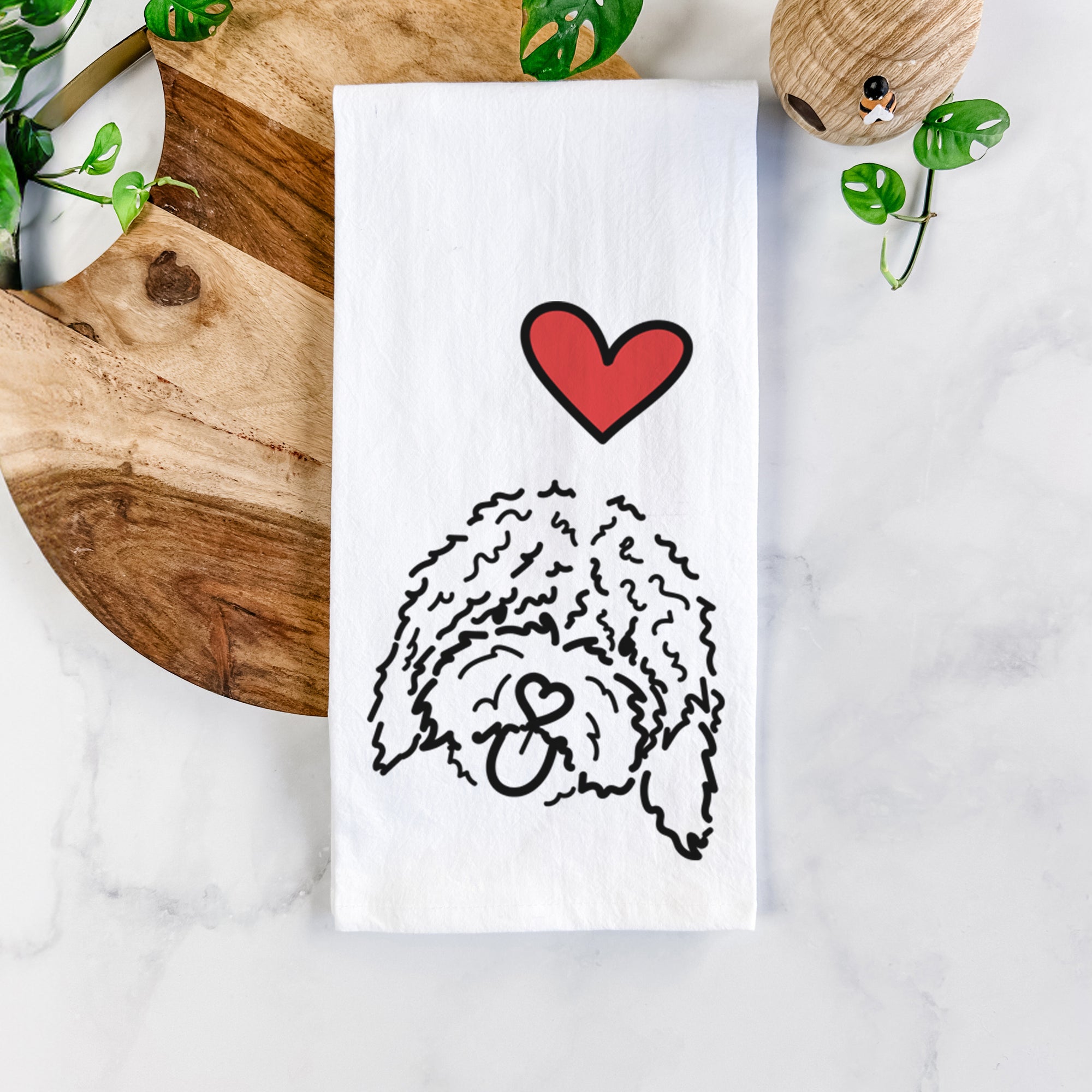 Love Always Spanish Water Dog - Antonio - Tea Towel