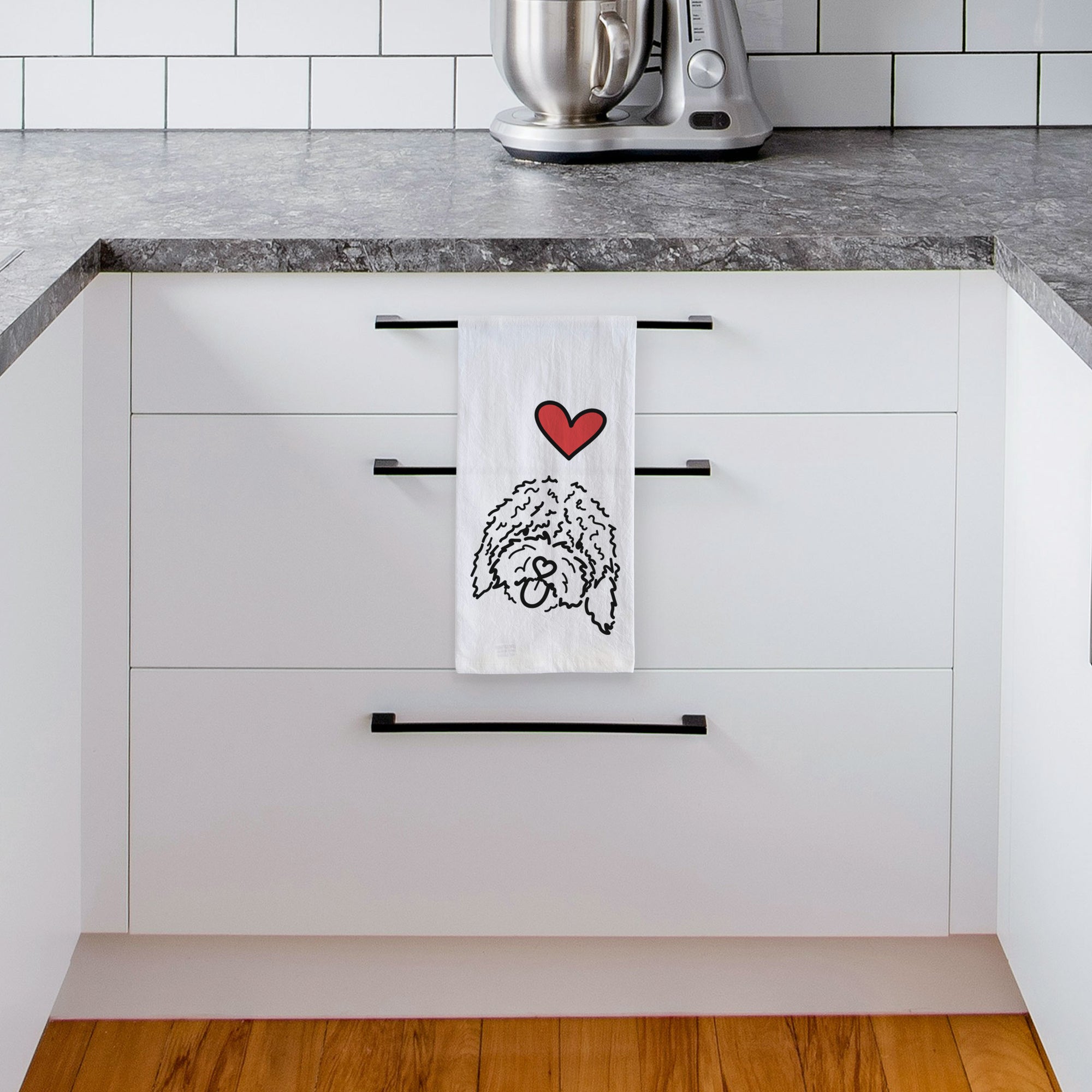 Love Always Spanish Water Dog - Antonio - Tea Towel