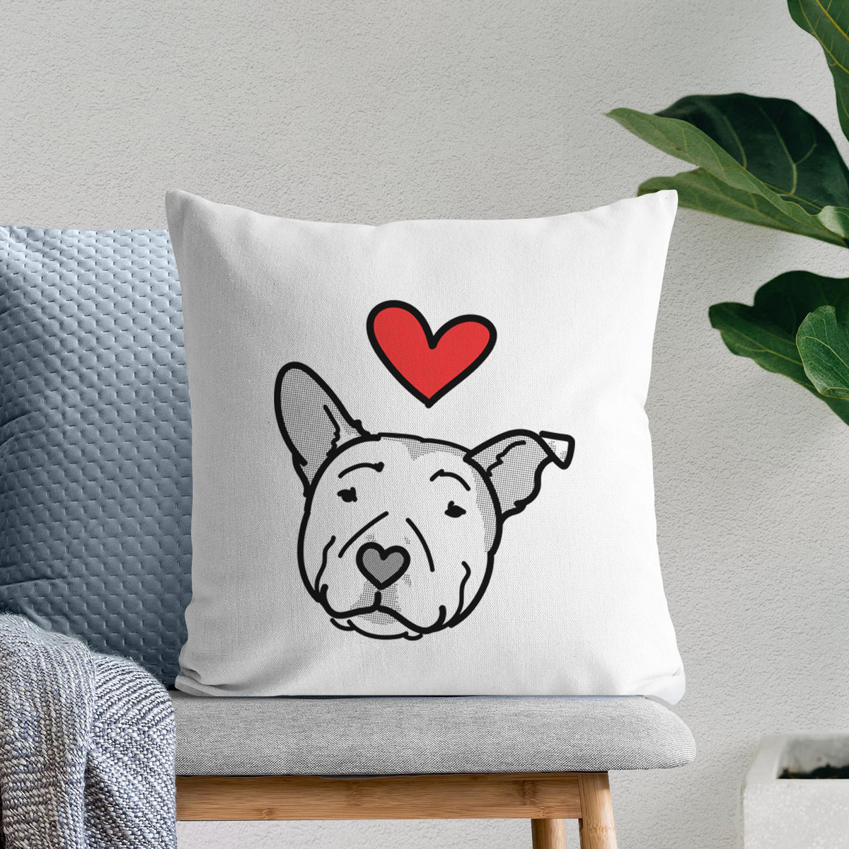 Love Always Pitbull - Archer -  Throw Pillow Cover
