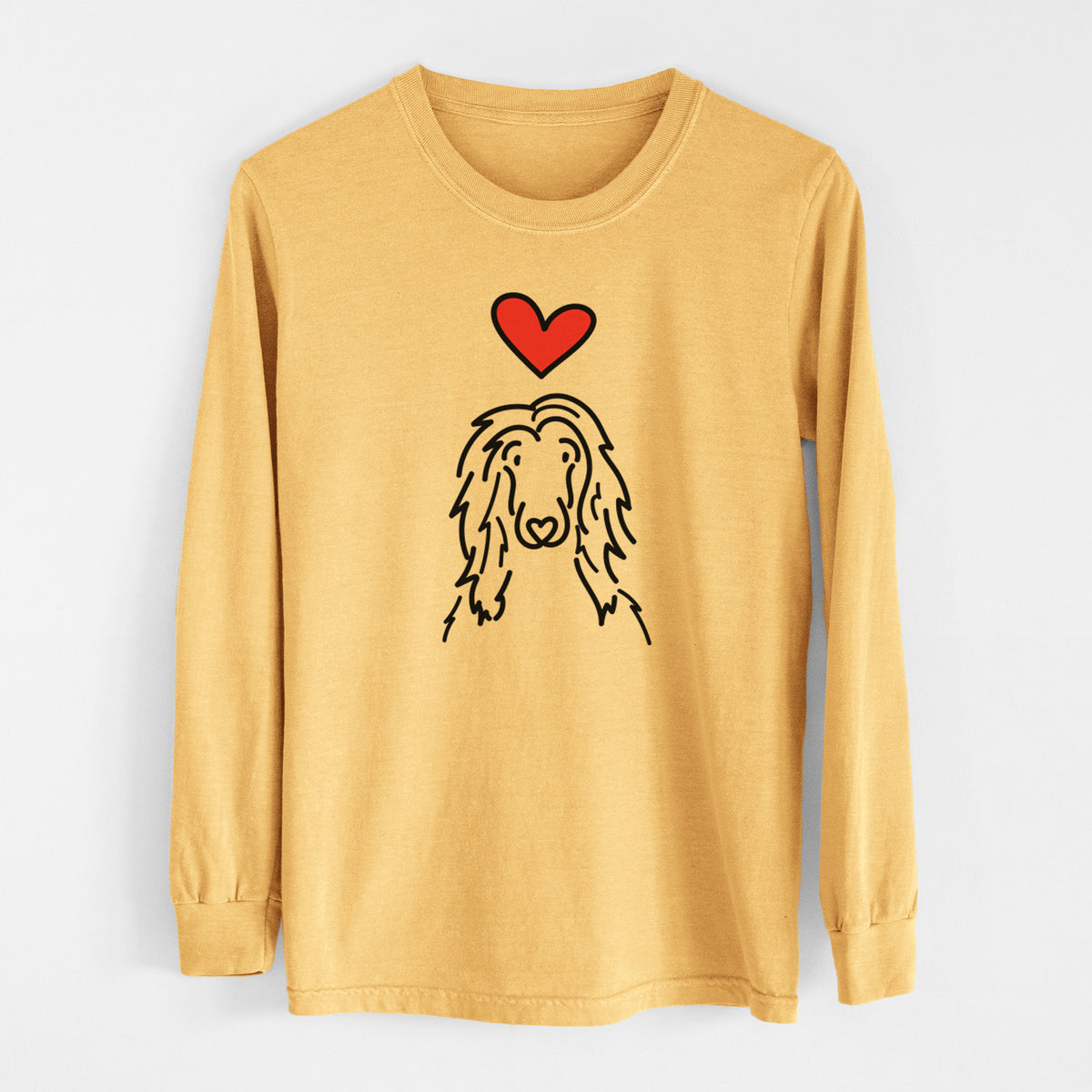 Love Always Afghan Hound - Asher - Heavyweight 100% Cotton Long Sleeve