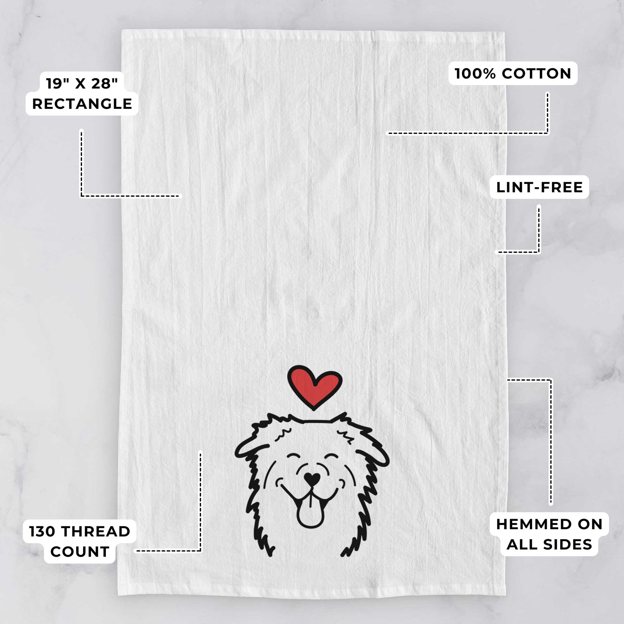 Love Always Australian Shepherd - Tea Towel