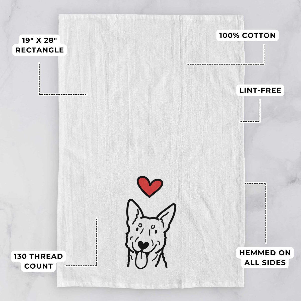 Love Always Australian Cattle Dog - Tea Towel