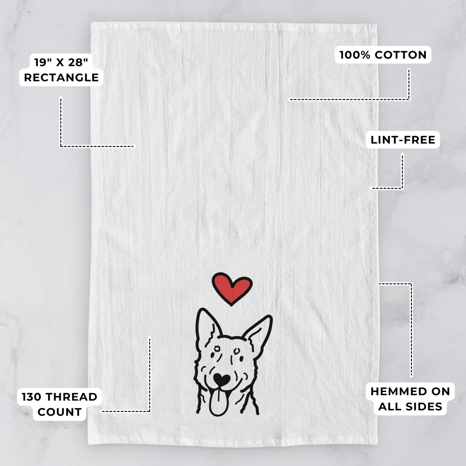 Love Always Australian Cattle Dog - Tea Towel