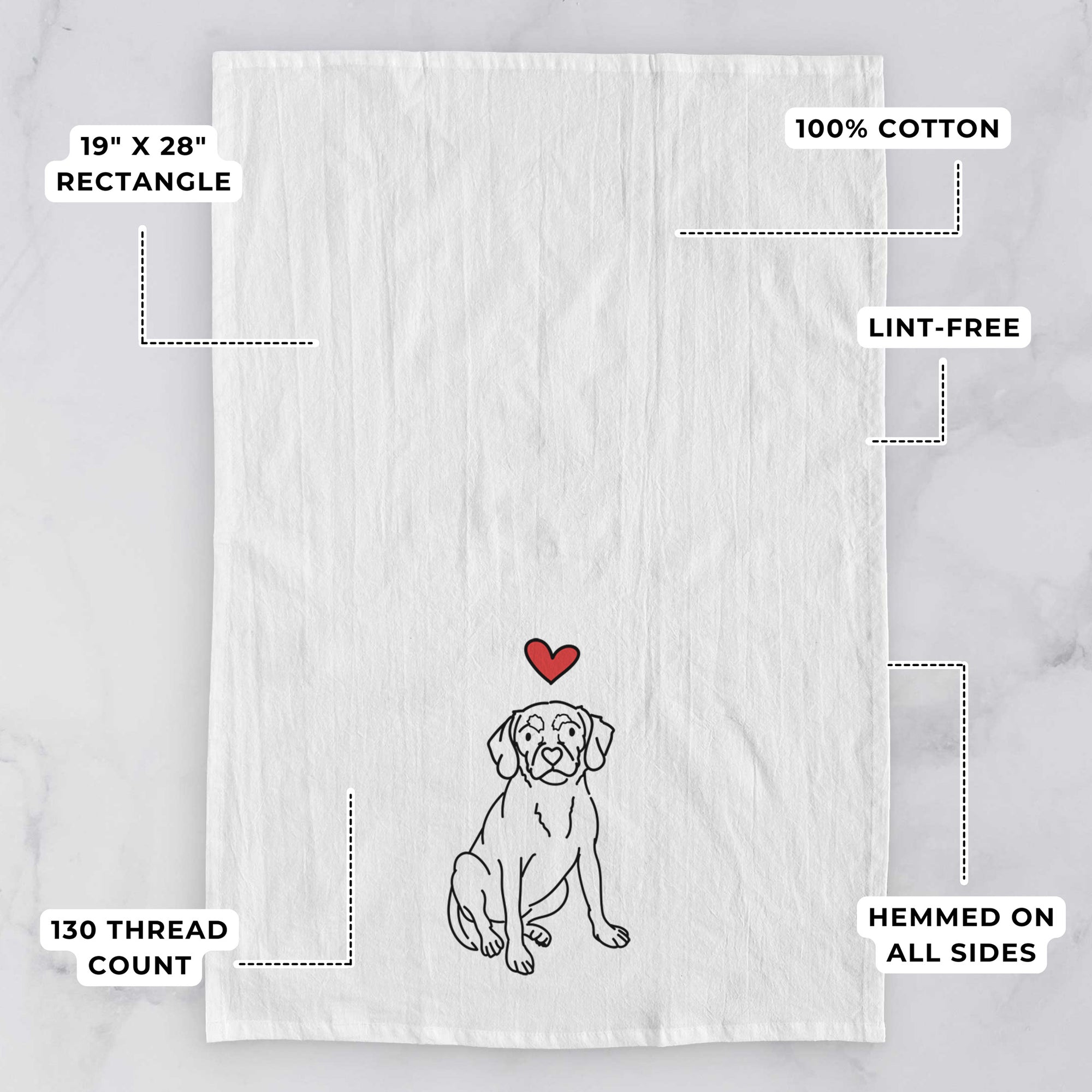 Love Always Puggle - Babs - Tea Towel