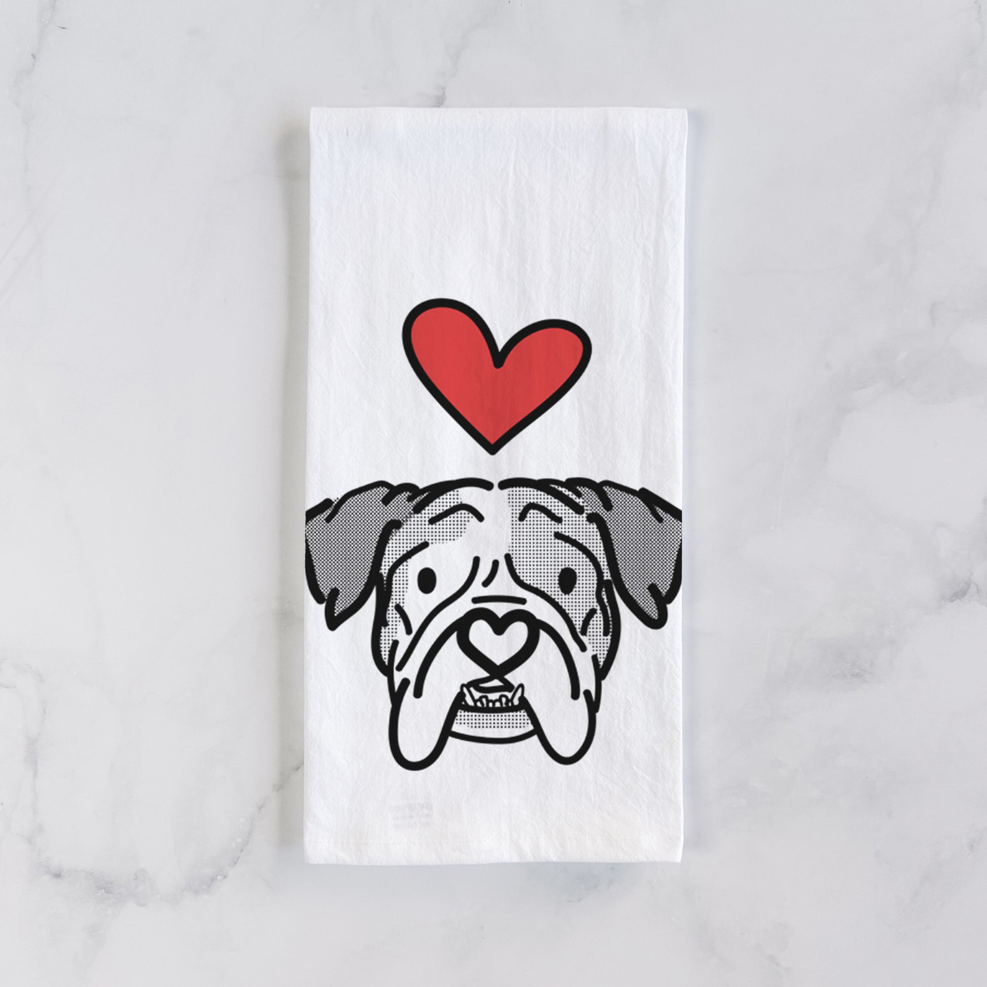 Love Always English Bulldog - Bailey - Tea Towel