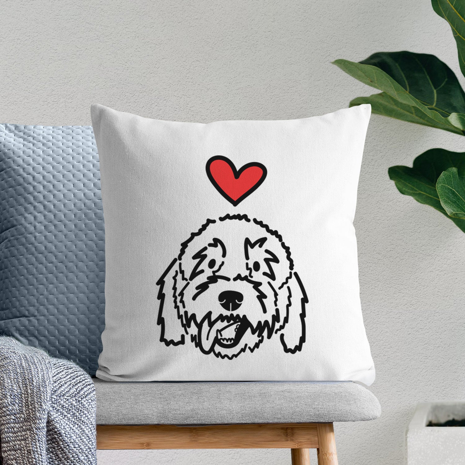 Love Always Goldendoodle - Barry -  Throw Pillow Cover