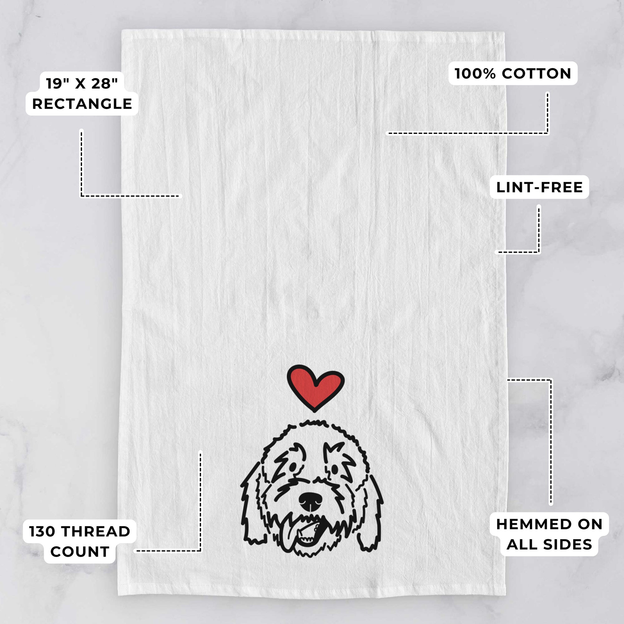 Love Always Goldendoodle - Barry - Tea Towel