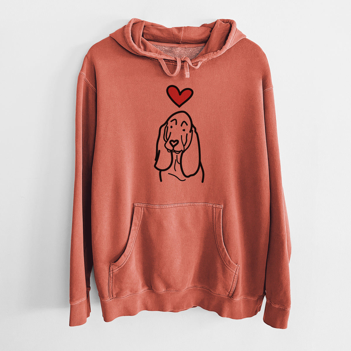 Love Always Basset Hound - Unisex Pigment Dyed Hoodie