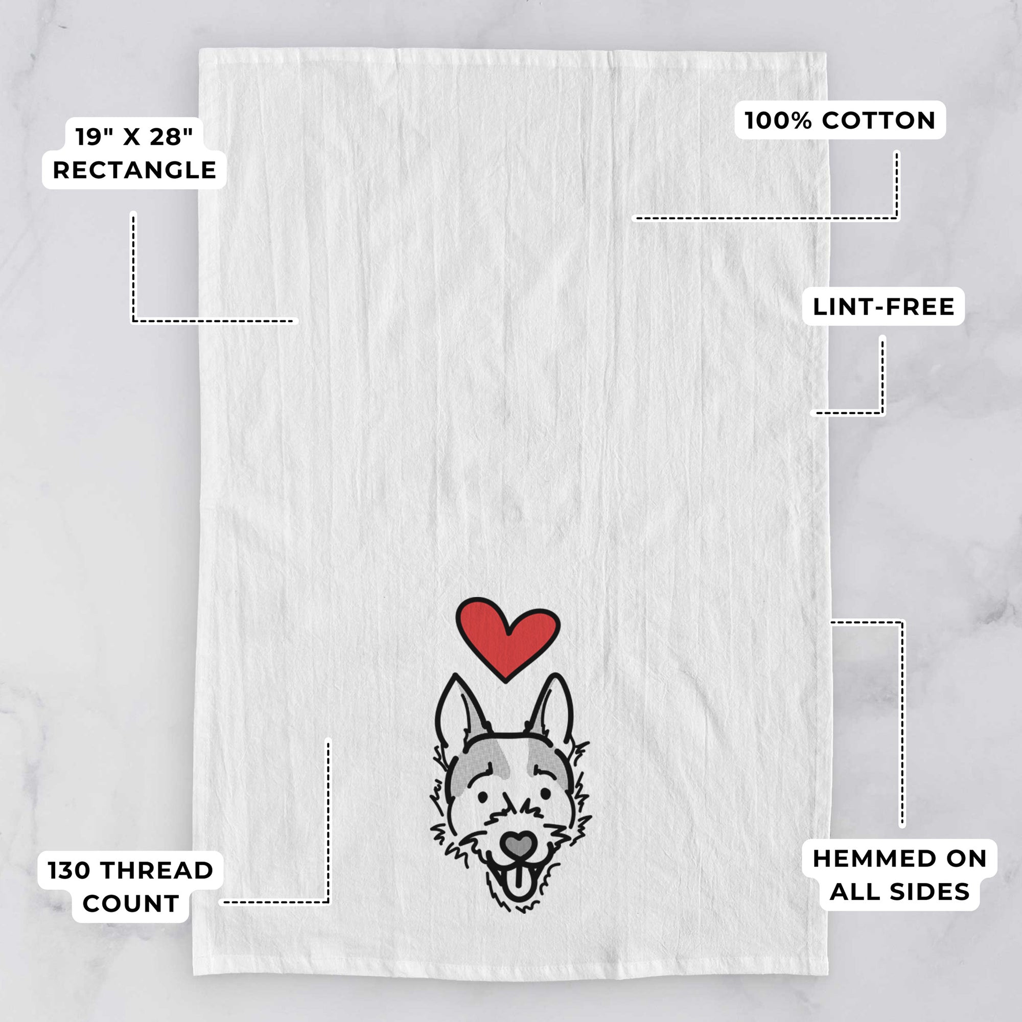 Love Always Jack Russell Terrier - Baxter - Tea Towel