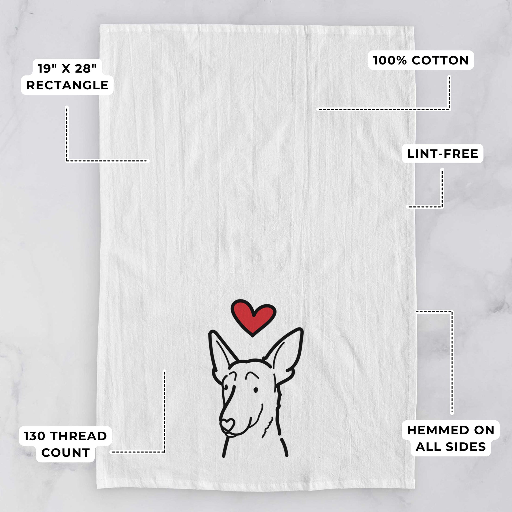 Love Always Belgian Malinois - Tea Towel