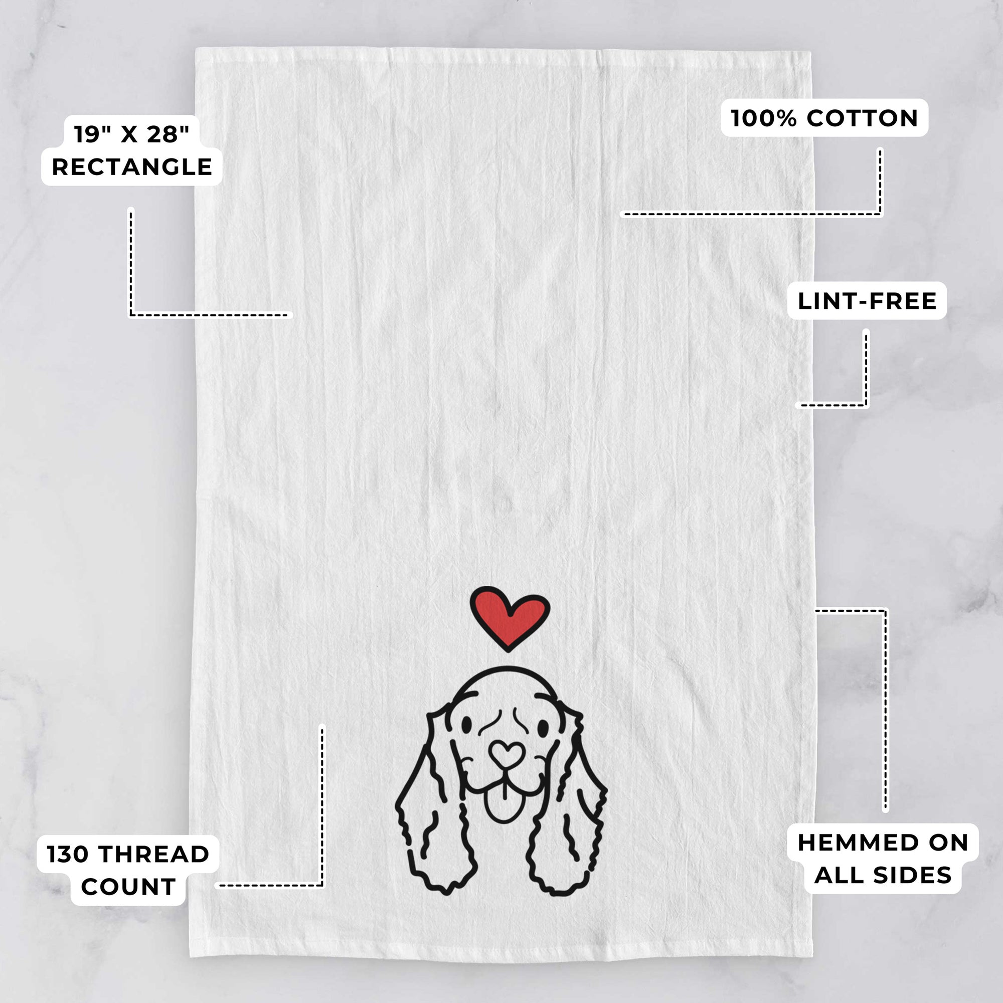 Love Always American Cocker Spaniel - Bella - Tea Towel