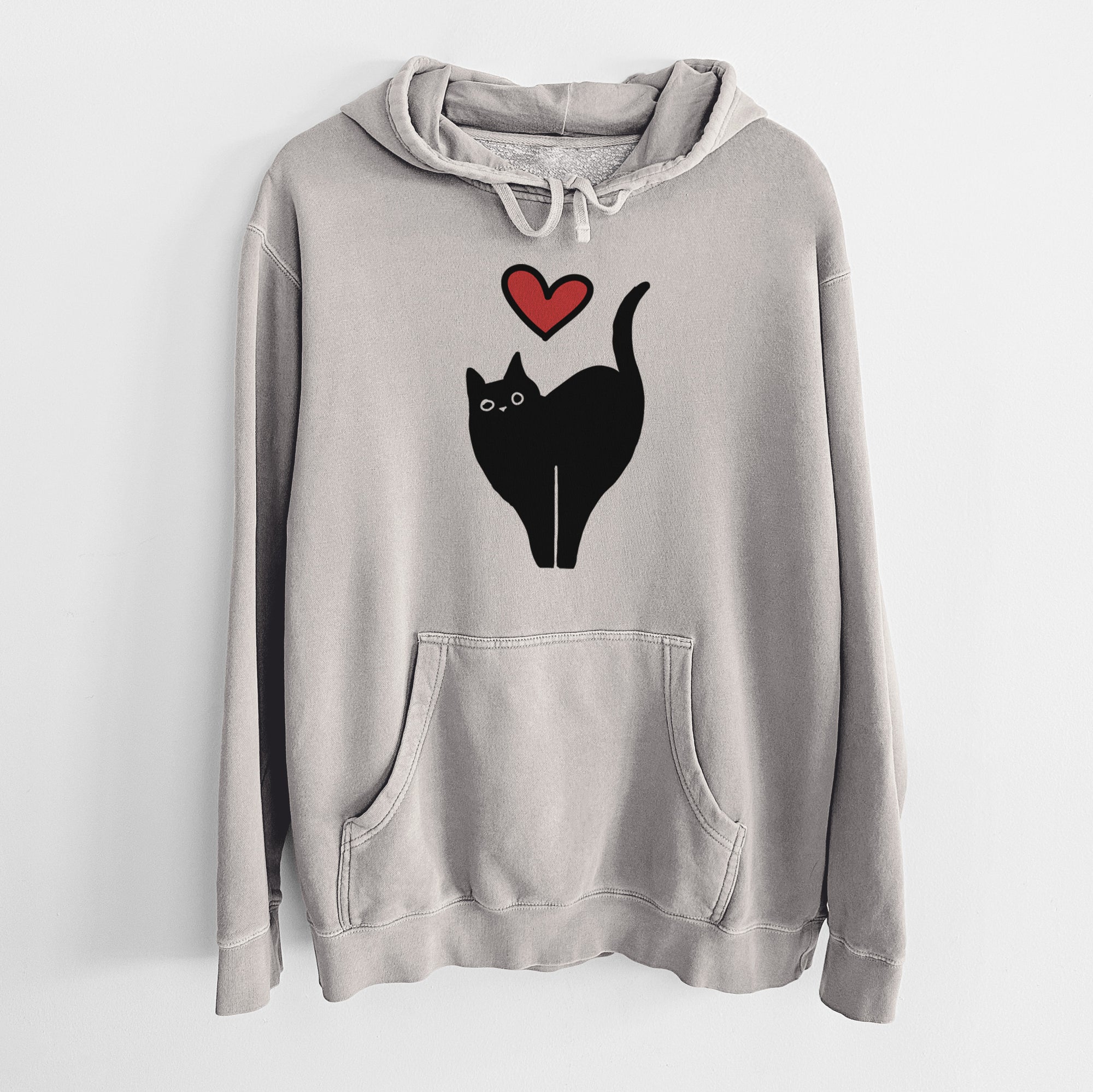 Love Always Black Cat - Bella - Unisex Pigment Dyed Hoodie