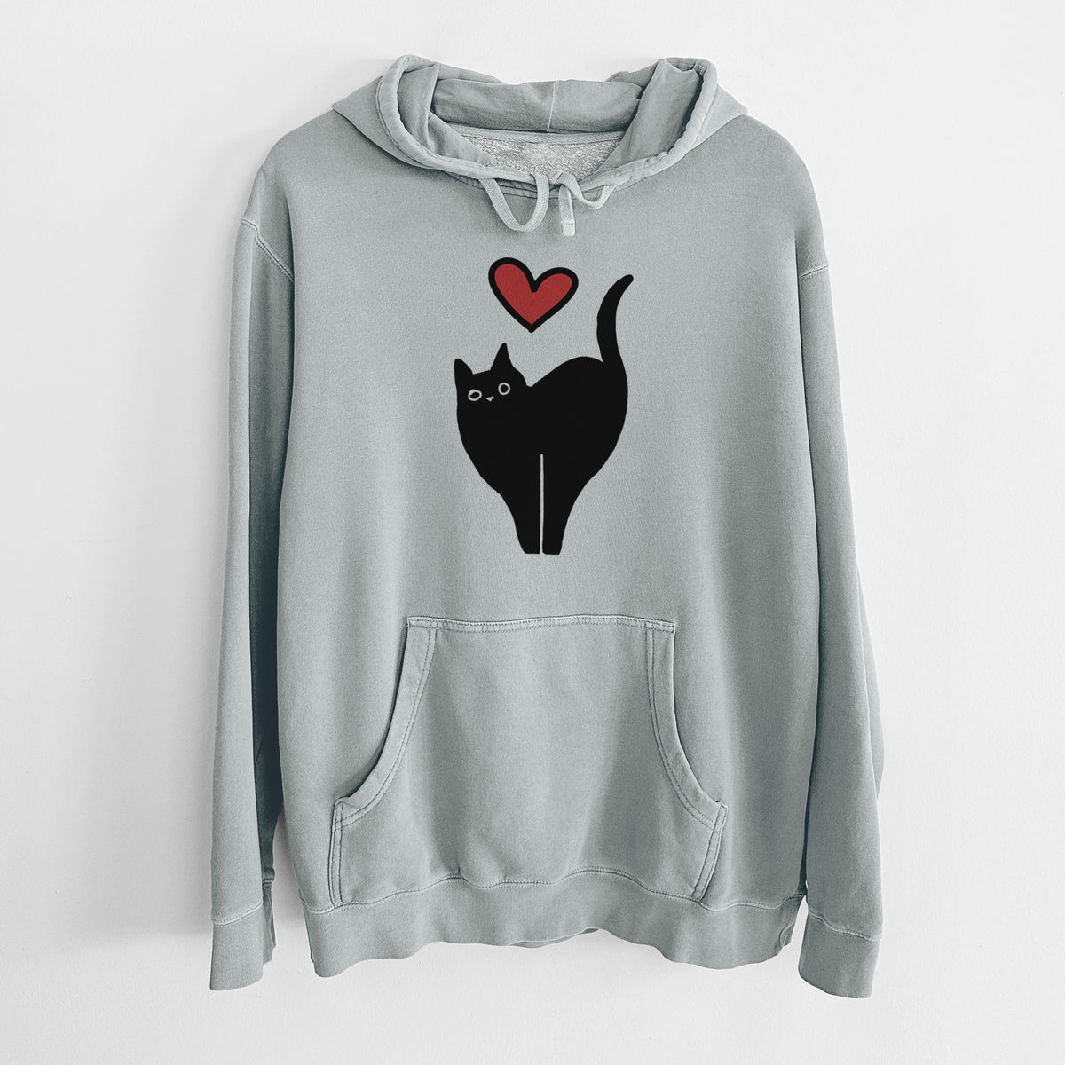 Love Always Black Cat - Bella - Unisex Pigment Dyed Hoodie