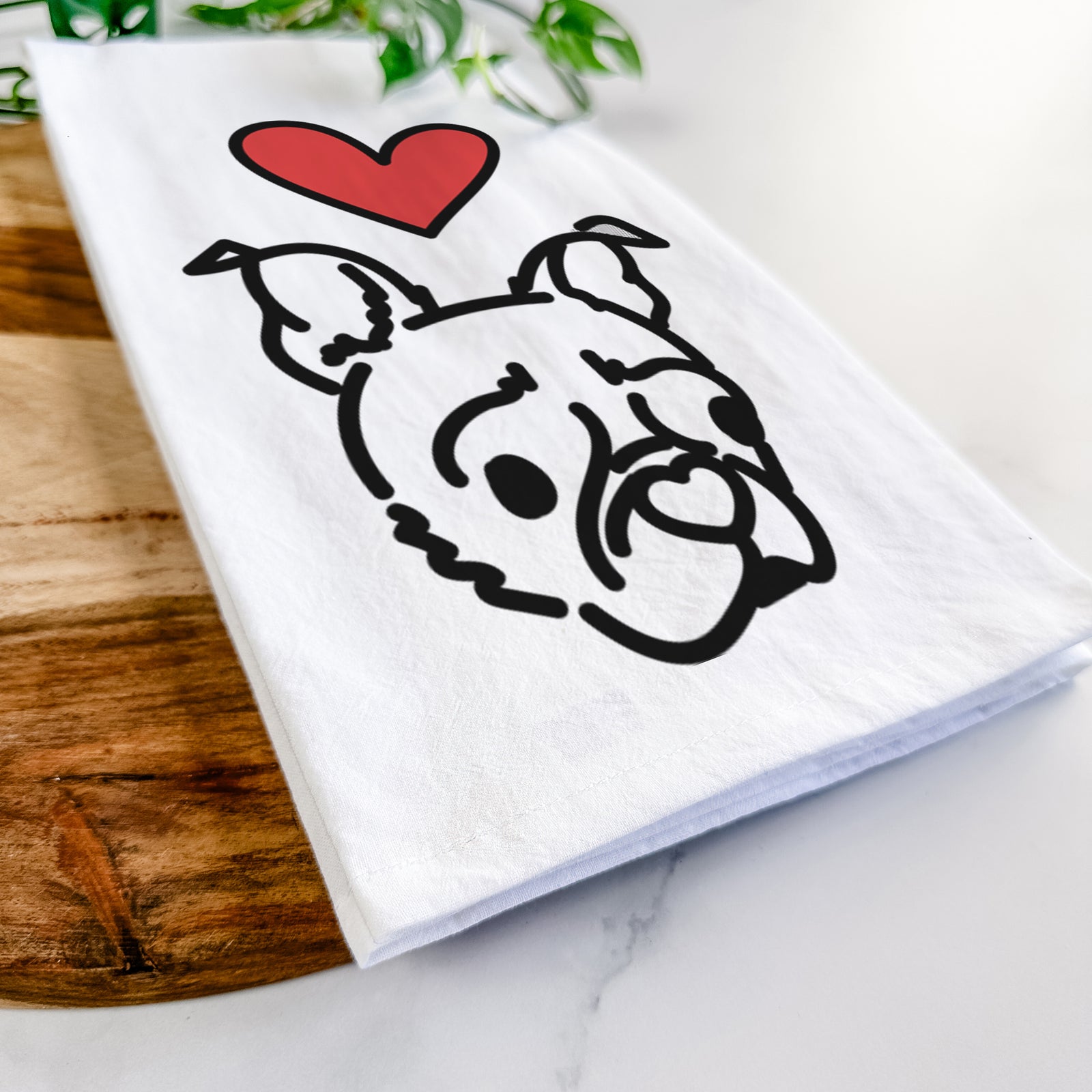 Love Always Pug Boston Terrier Mix - Bella - Tea Towel