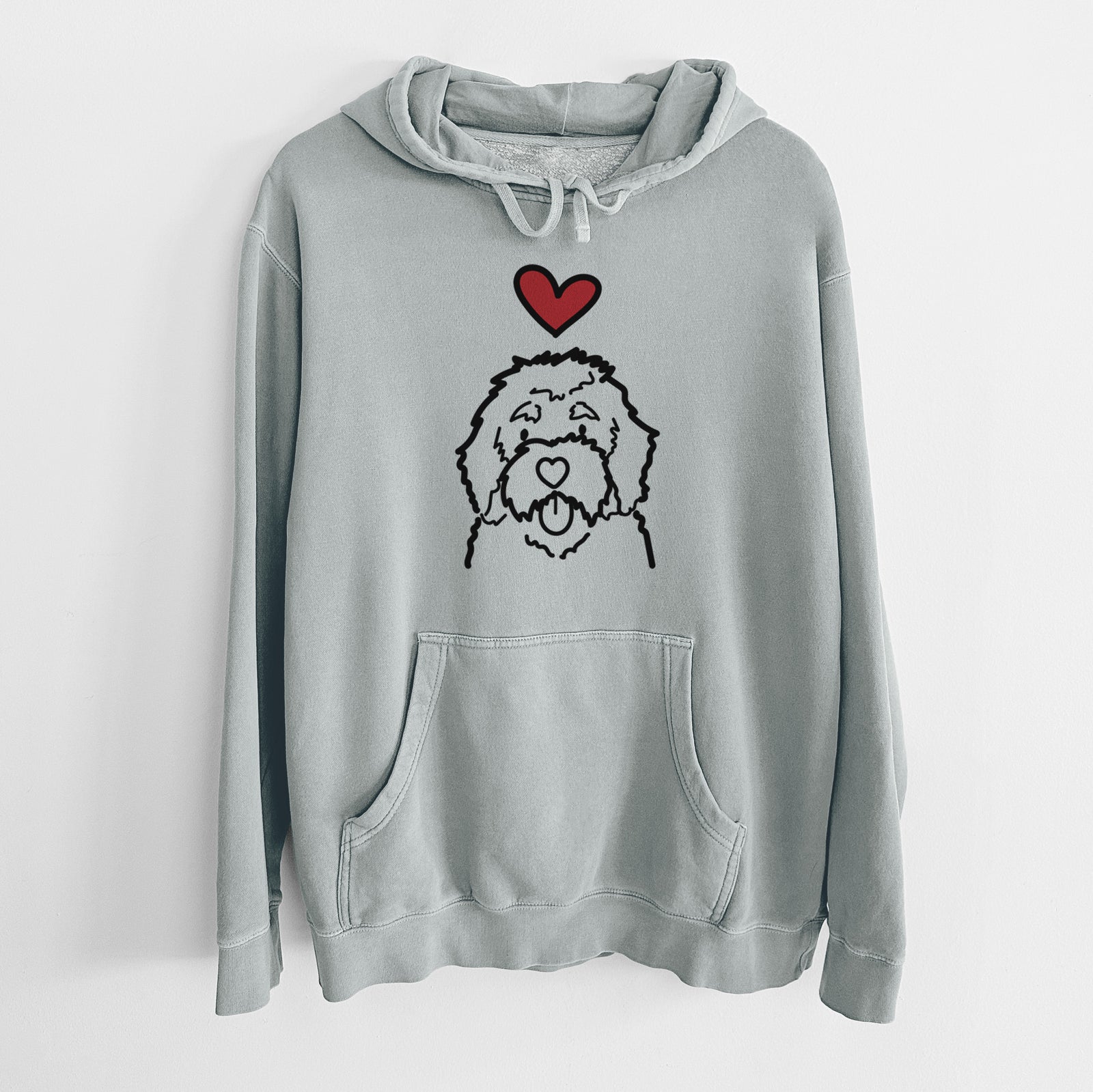 Love Always Bernedoodle - Unisex Pigment Dyed Hoodie