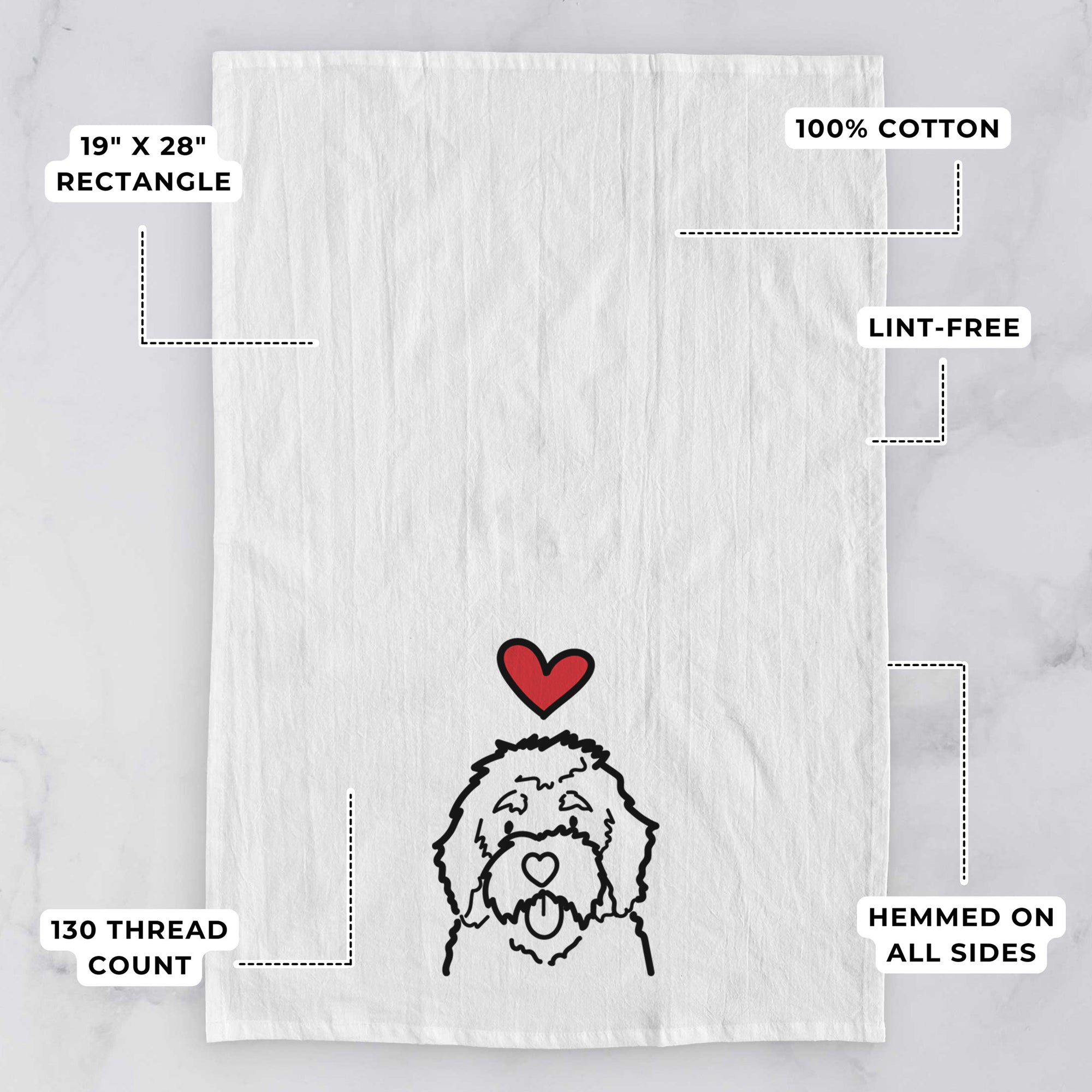 Love Always Bernedoodle - Tea Towel