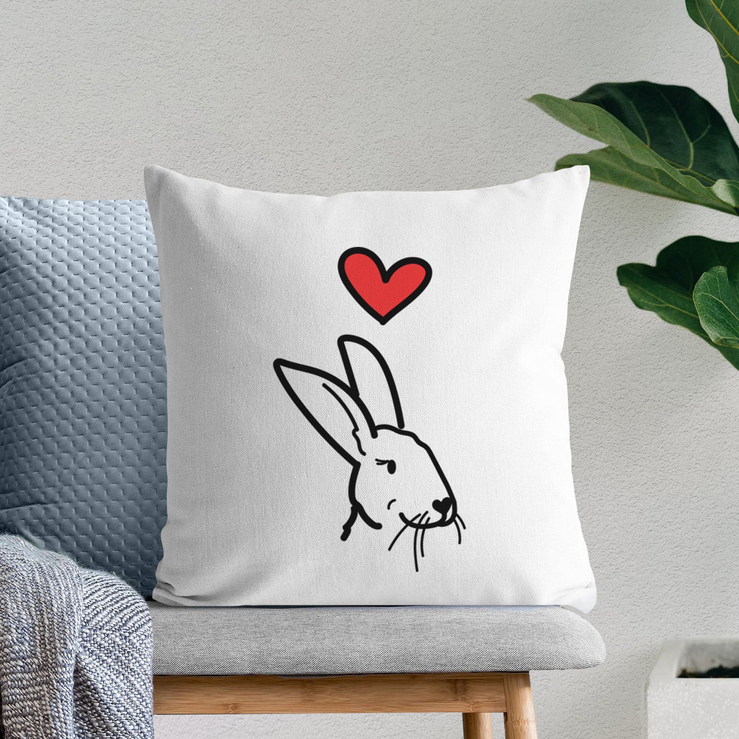 Love Always Rex Rabbit - Betsy -  Throw Pillow Cover