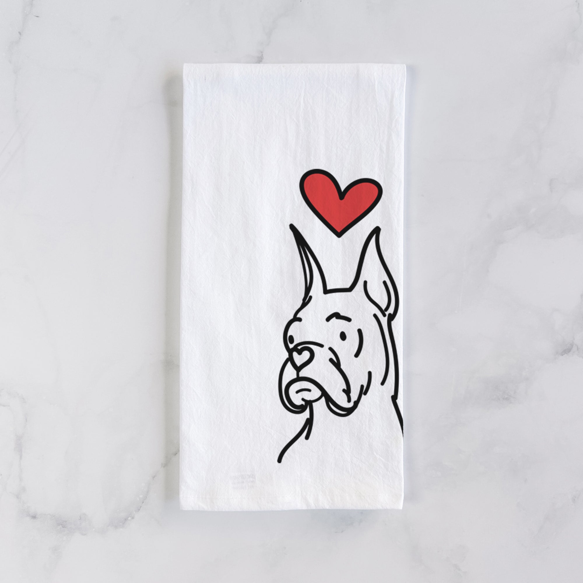Love Always Rescue Boxer - Billy - Tea Towel