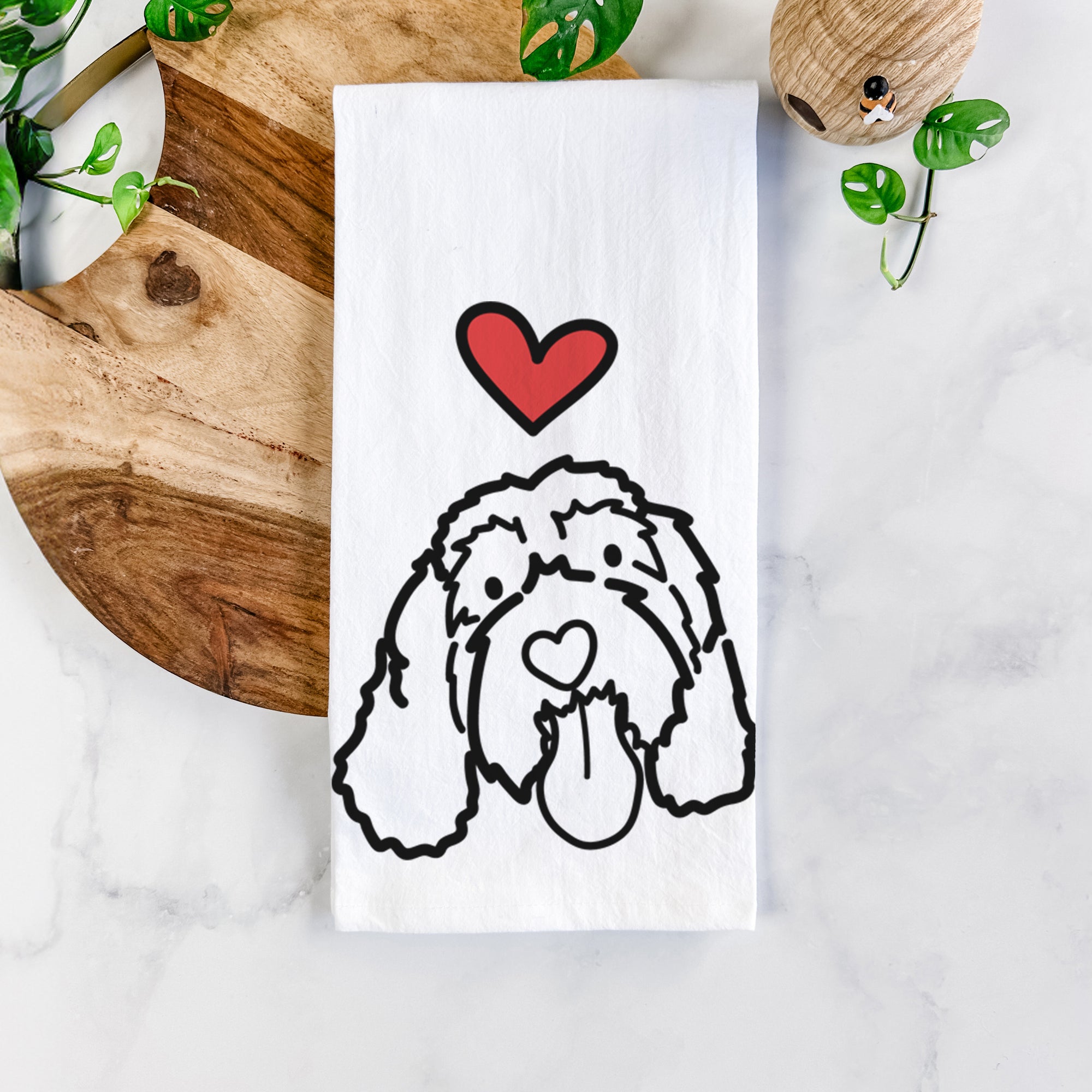 Love Always Portguese Water Dog - Bo - Tea Towel