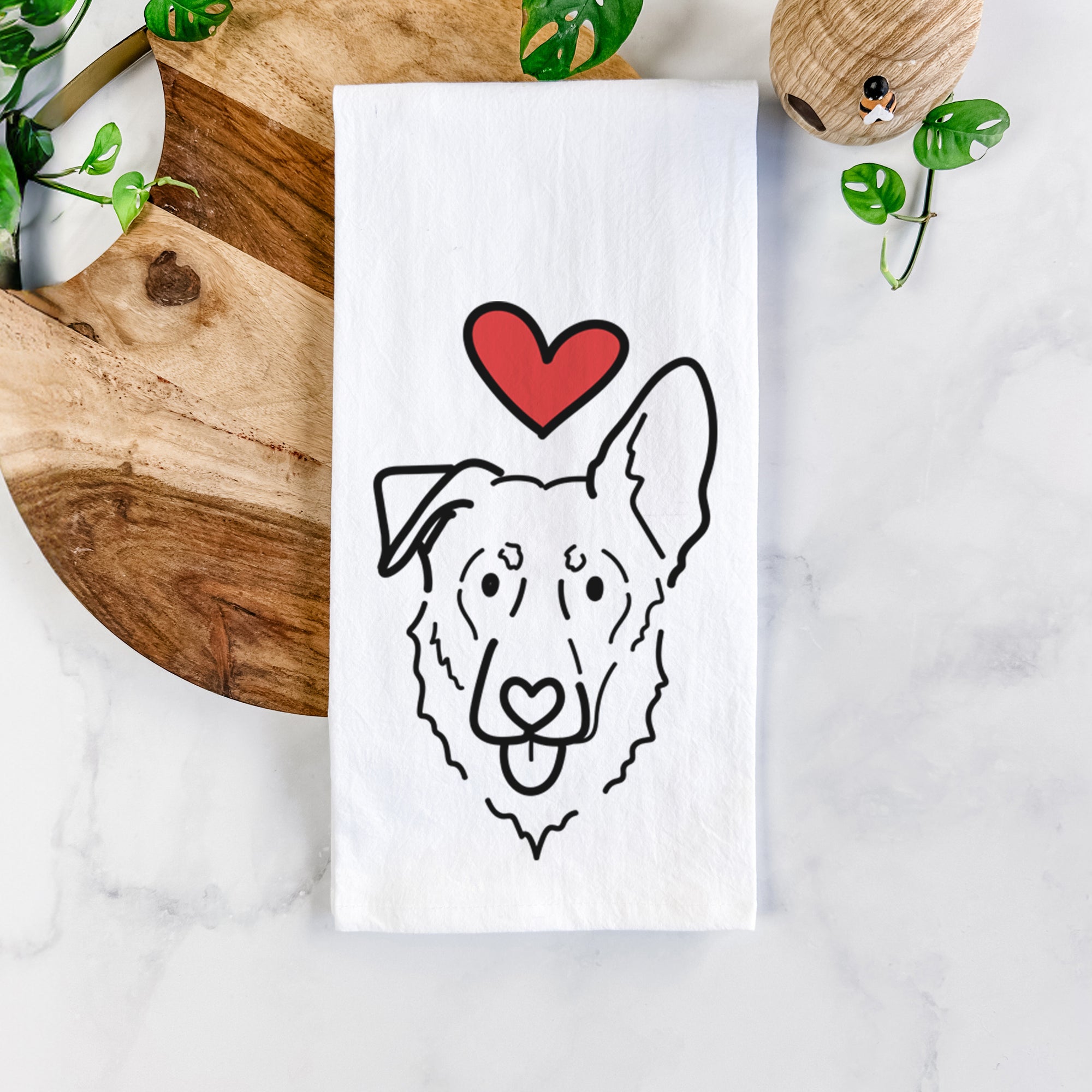 Love Always Shepherd Mix - Bodhi - Tea Towel