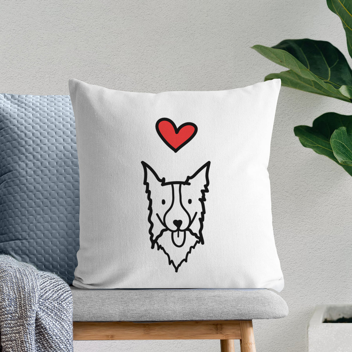 Love Always Border Collie - Throw Pillow Cover