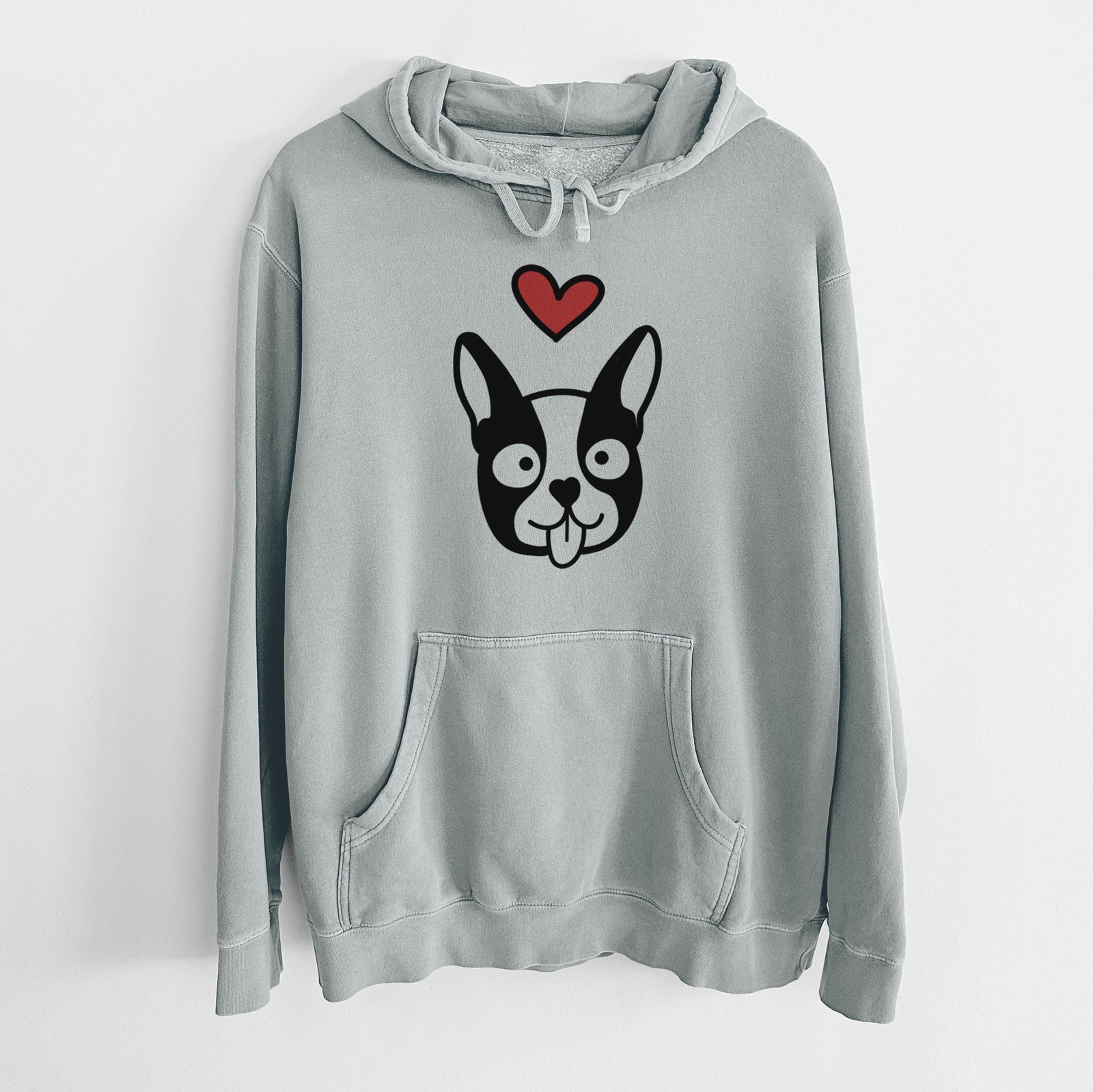 Love Always Boston Terrier - Unisex Pigment Dyed Hoodie