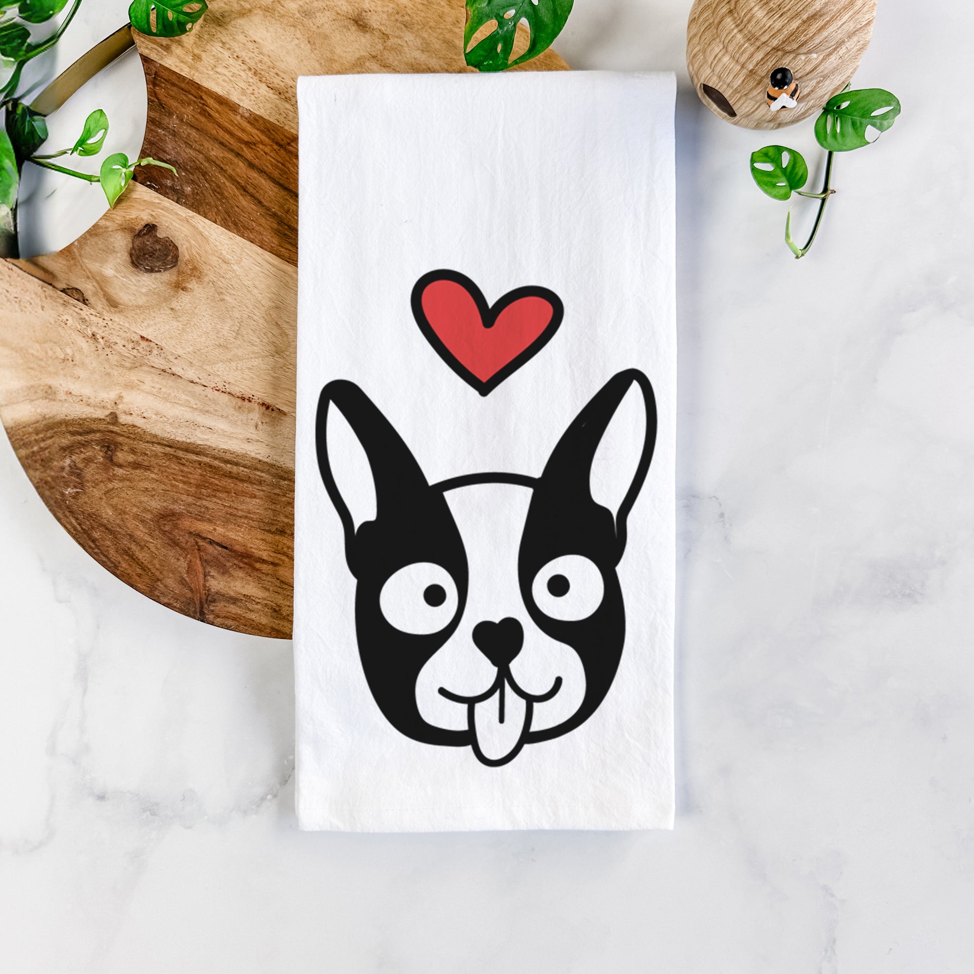 Love Always Boston Terrier - Tea Towel