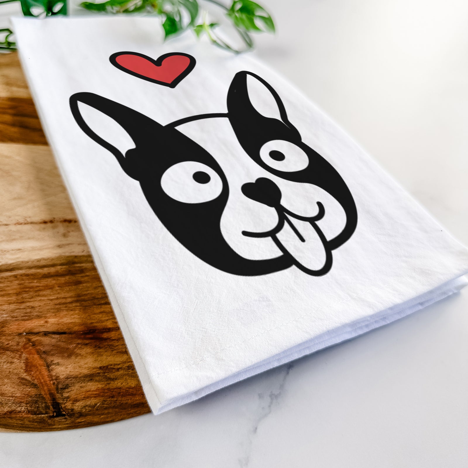 Love Always Boston Terrier - Tea Towel