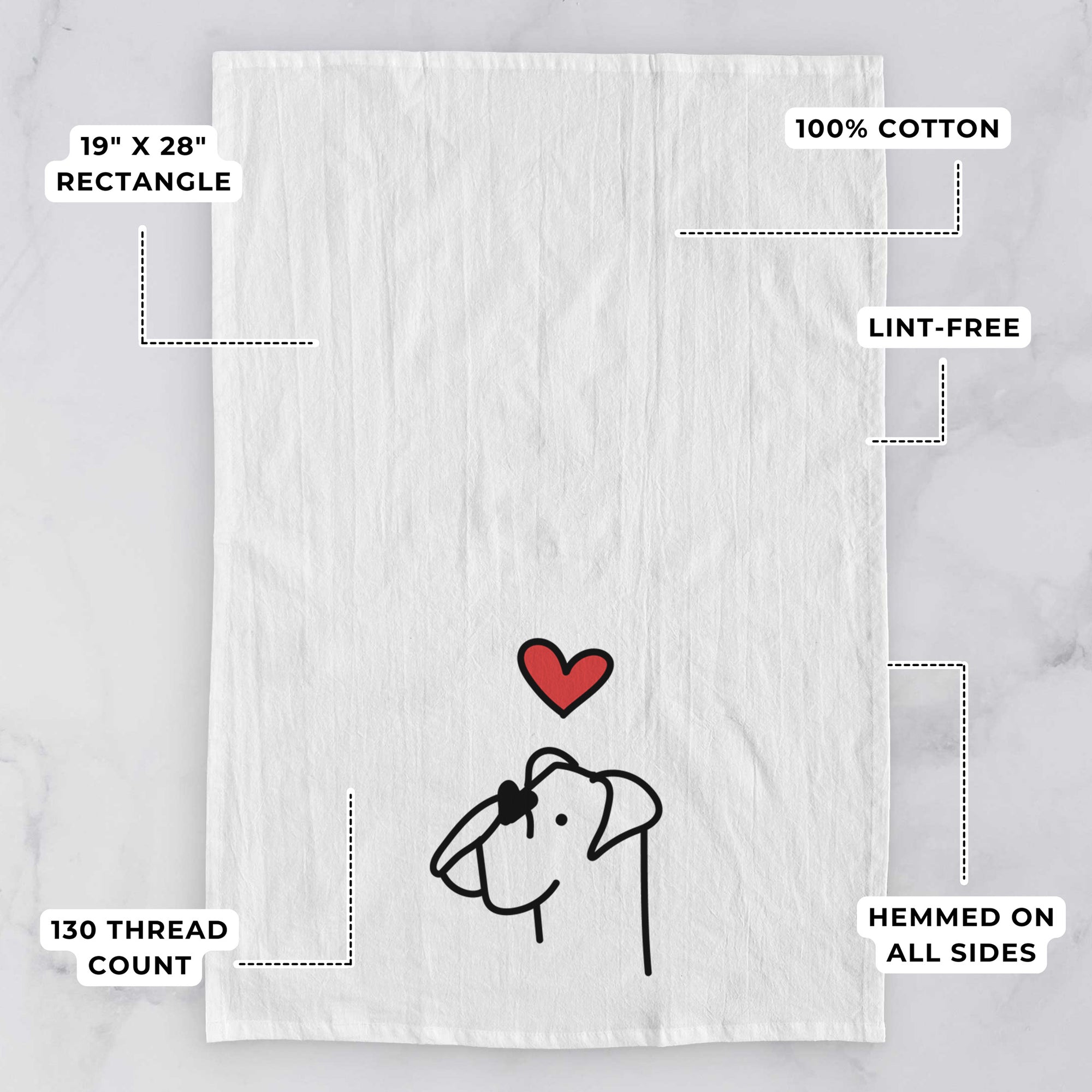 Love Always Boxer - Tea Towel