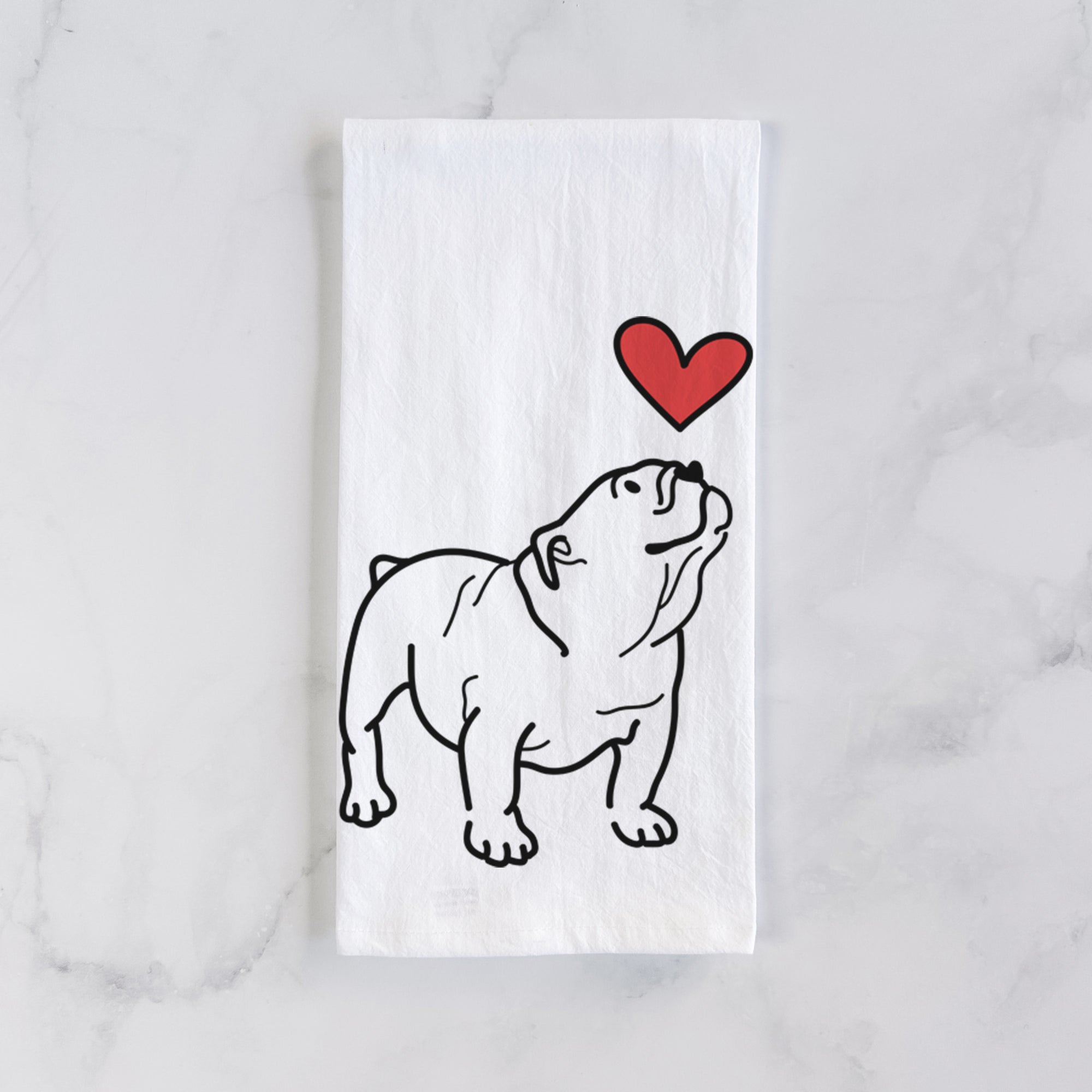 Love Always English Bulldog - Bruno - Tea Towel