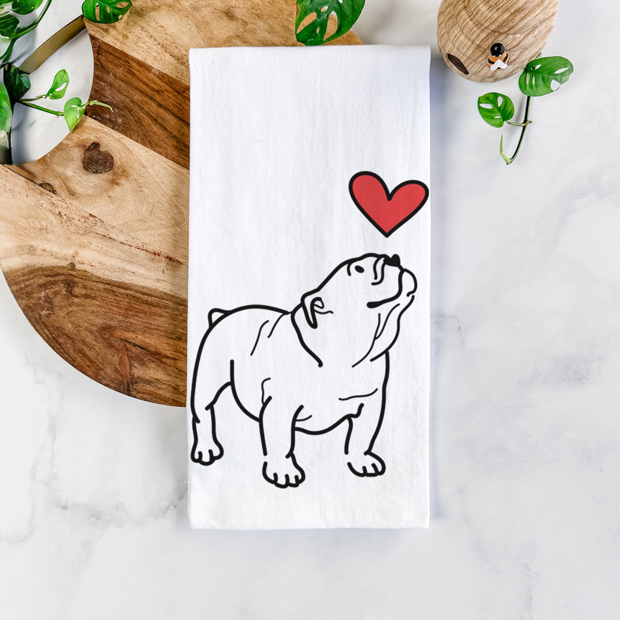 Love Always English Bulldog - Bruno - Tea Towel