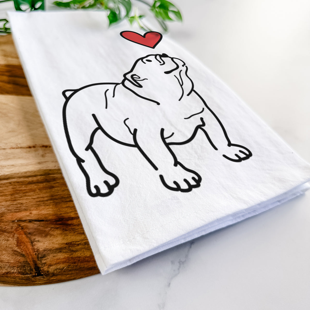 Love Always English Bulldog - Bruno - Tea Towel