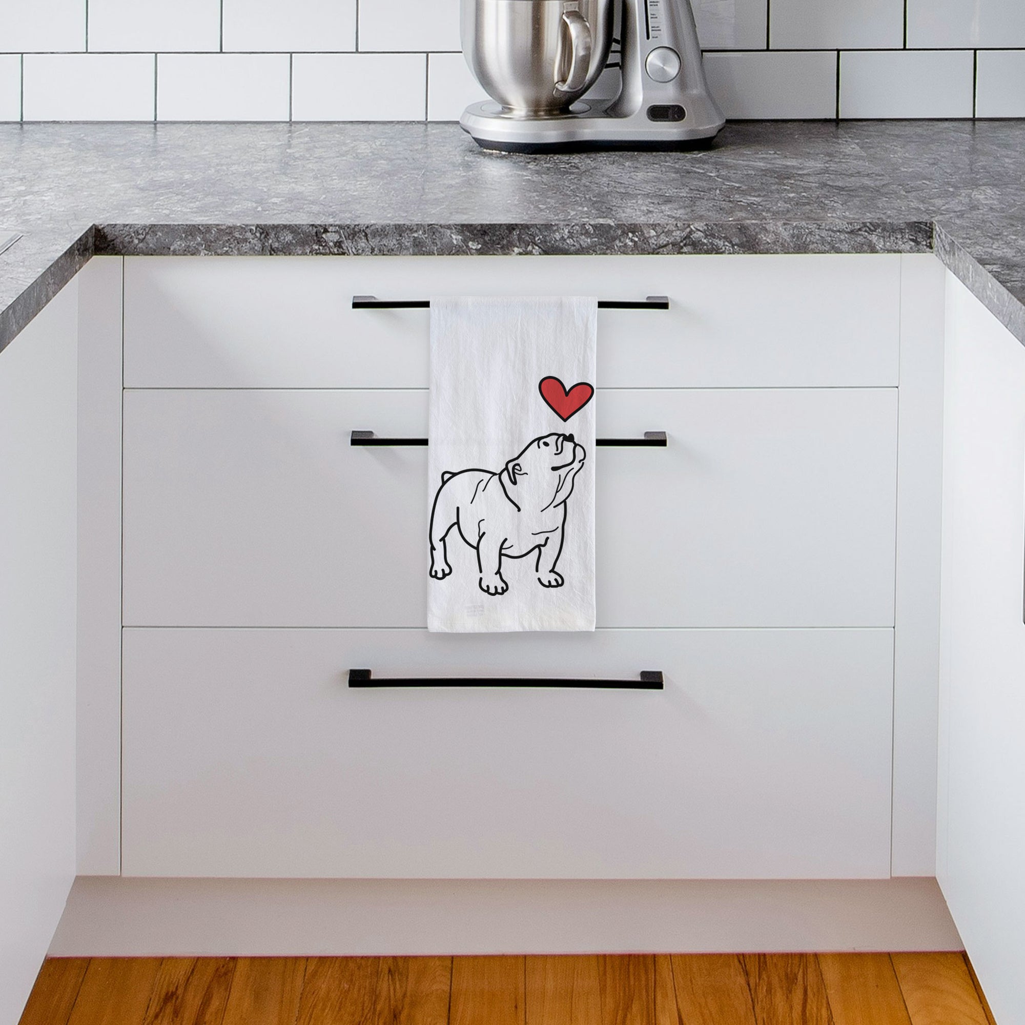 Love Always English Bulldog - Bruno - Tea Towel