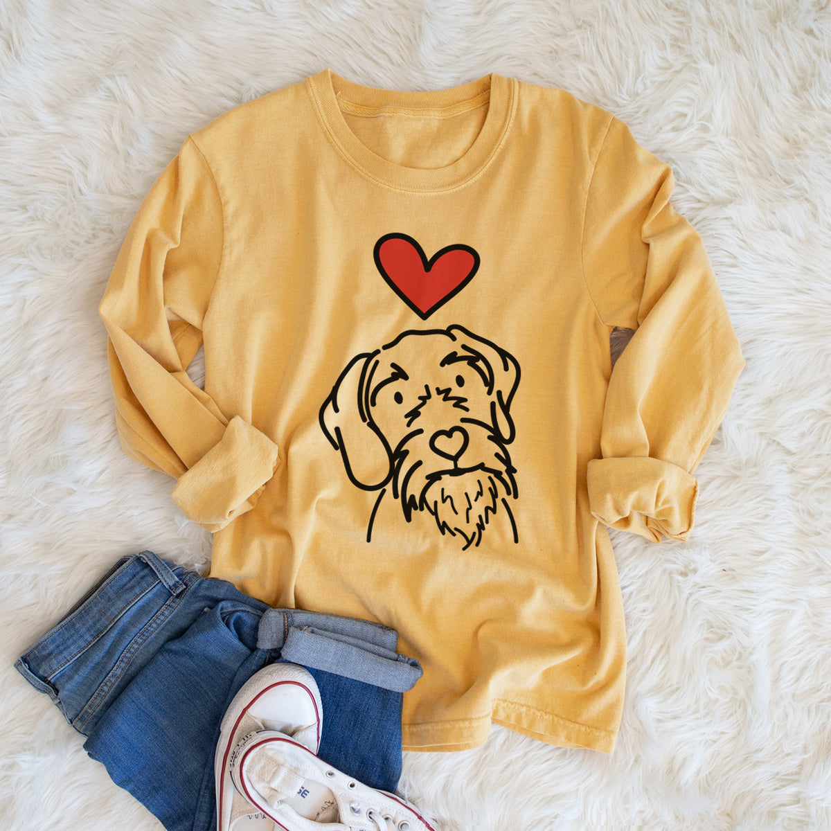 Love Always German Wirehaired Pointer - Buck - Heavyweight 100% Cotton Long Sleeve