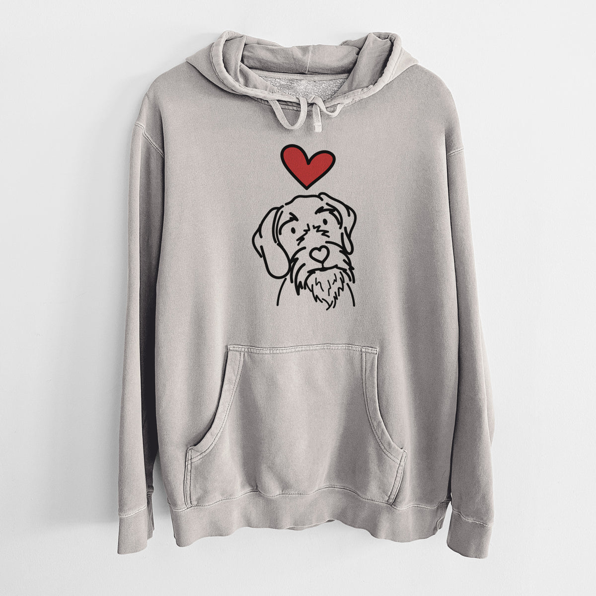 Love Always German Wirehaired Pointer - Buck - Unisex Pigment Dyed Hoodie