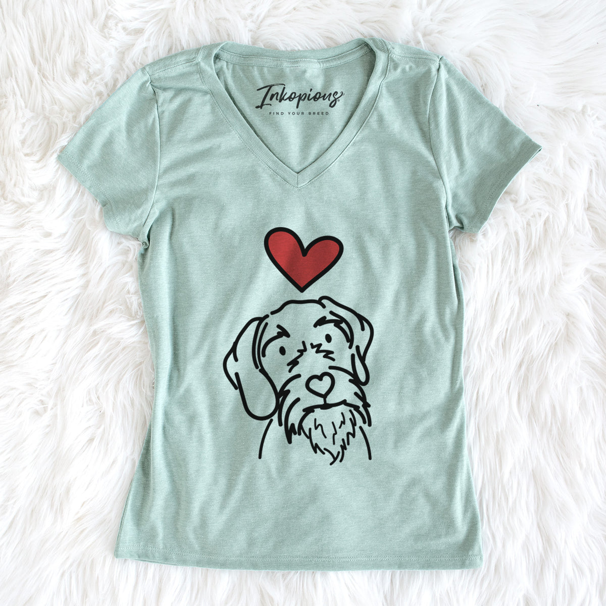 Love Always German Wirehaired Pointer - Buck - Women&#39;s Perfect V-neck Shirt