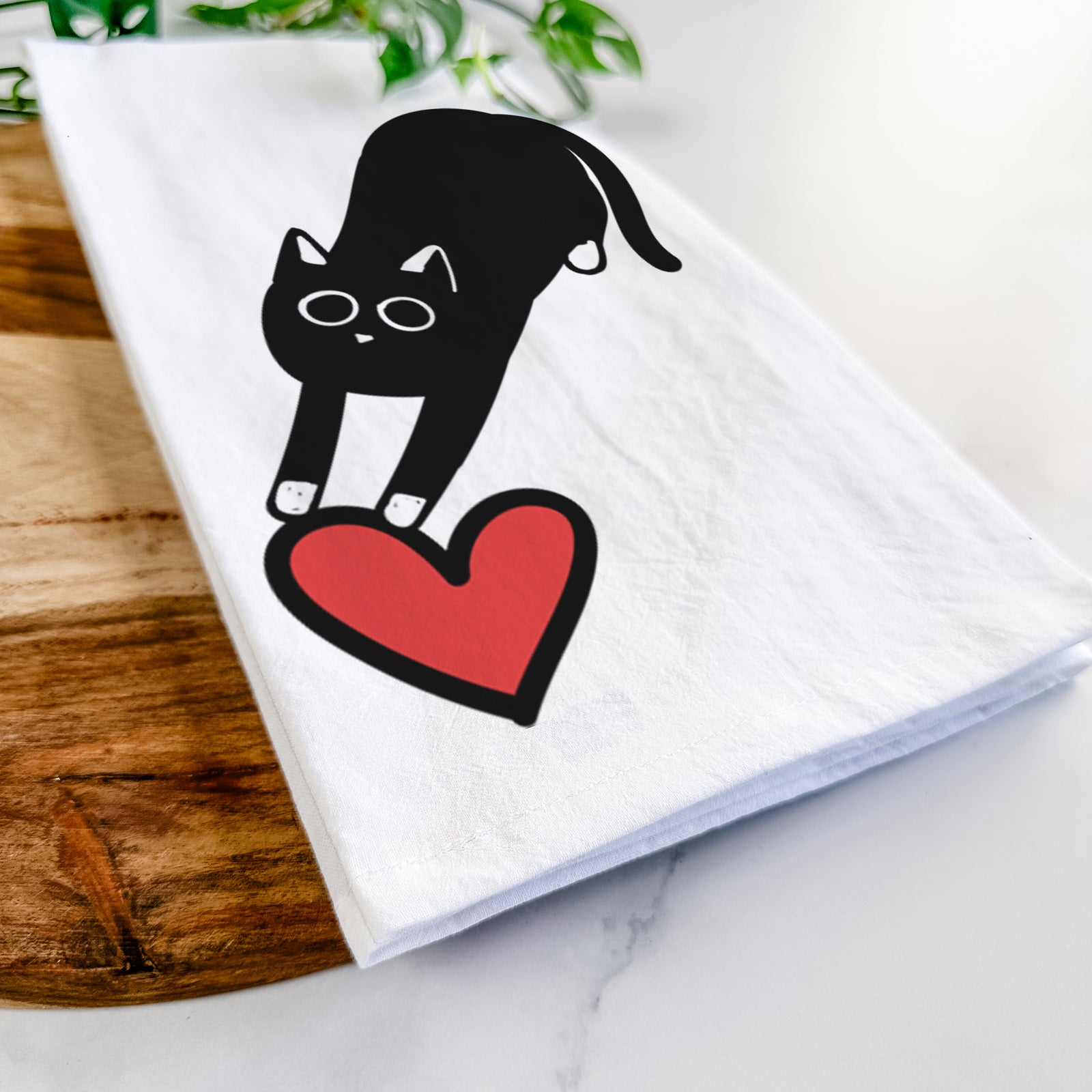 Love Always Black Cat - Bug - Tea Towel