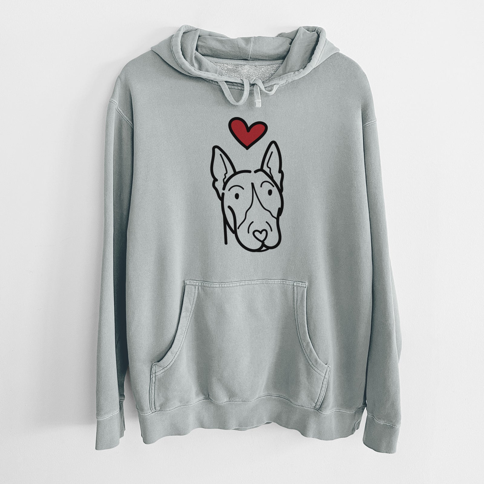 Love Always Bull Terrier - Unisex Pigment Dyed Hoodie