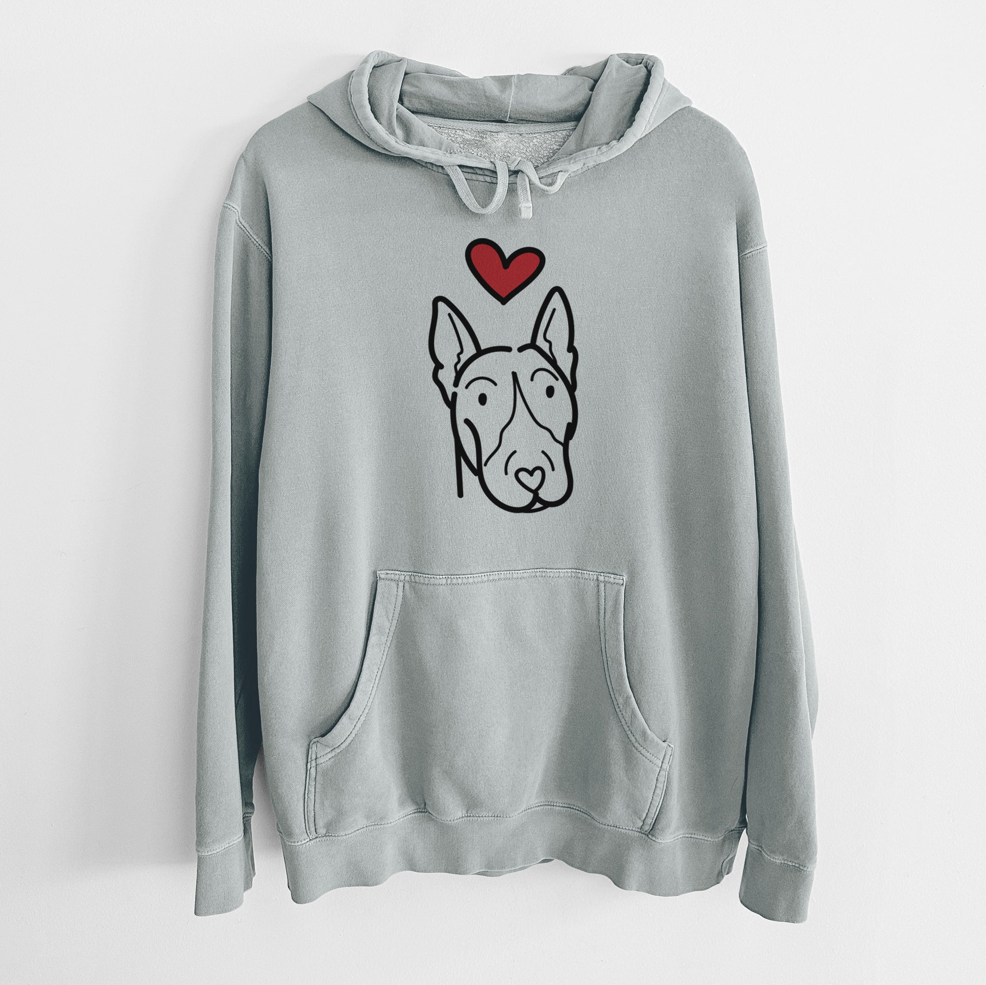 Love Always Bull Terrier - Unisex Pigment Dyed Hoodie