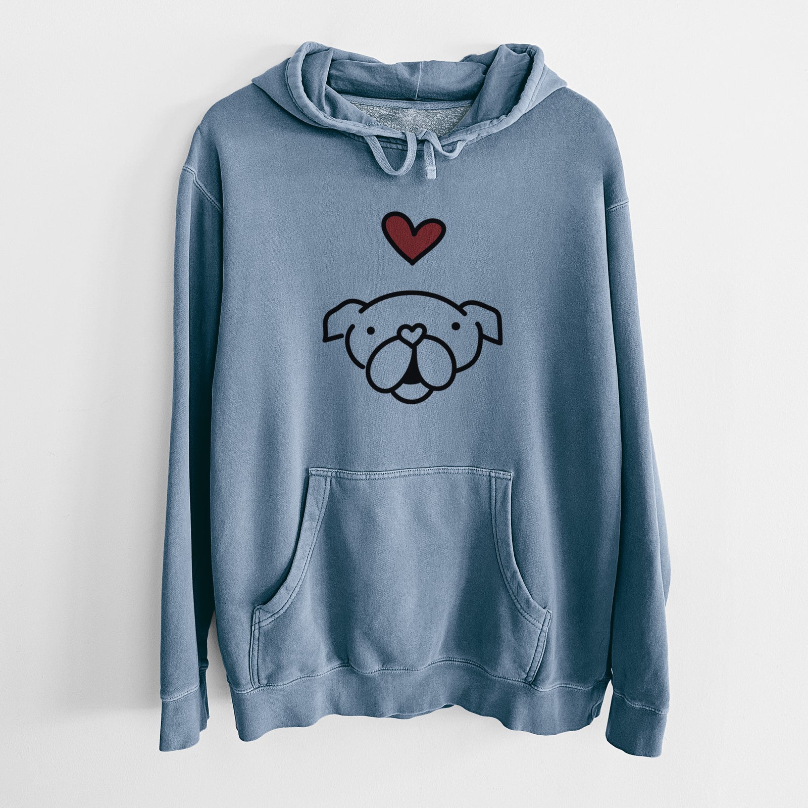 Love Always English Bulldog - Unisex Pigment Dyed Hoodie