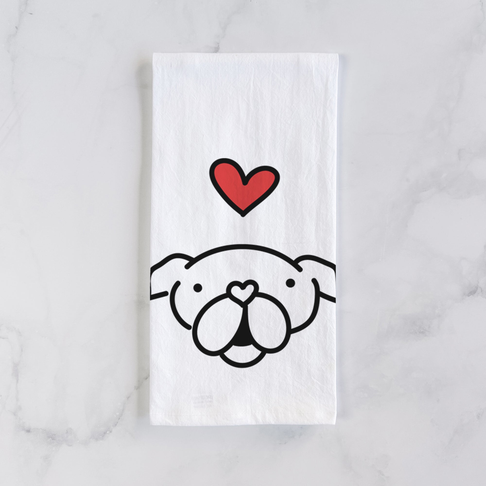 Love Always English Bulldog - Tea Towel