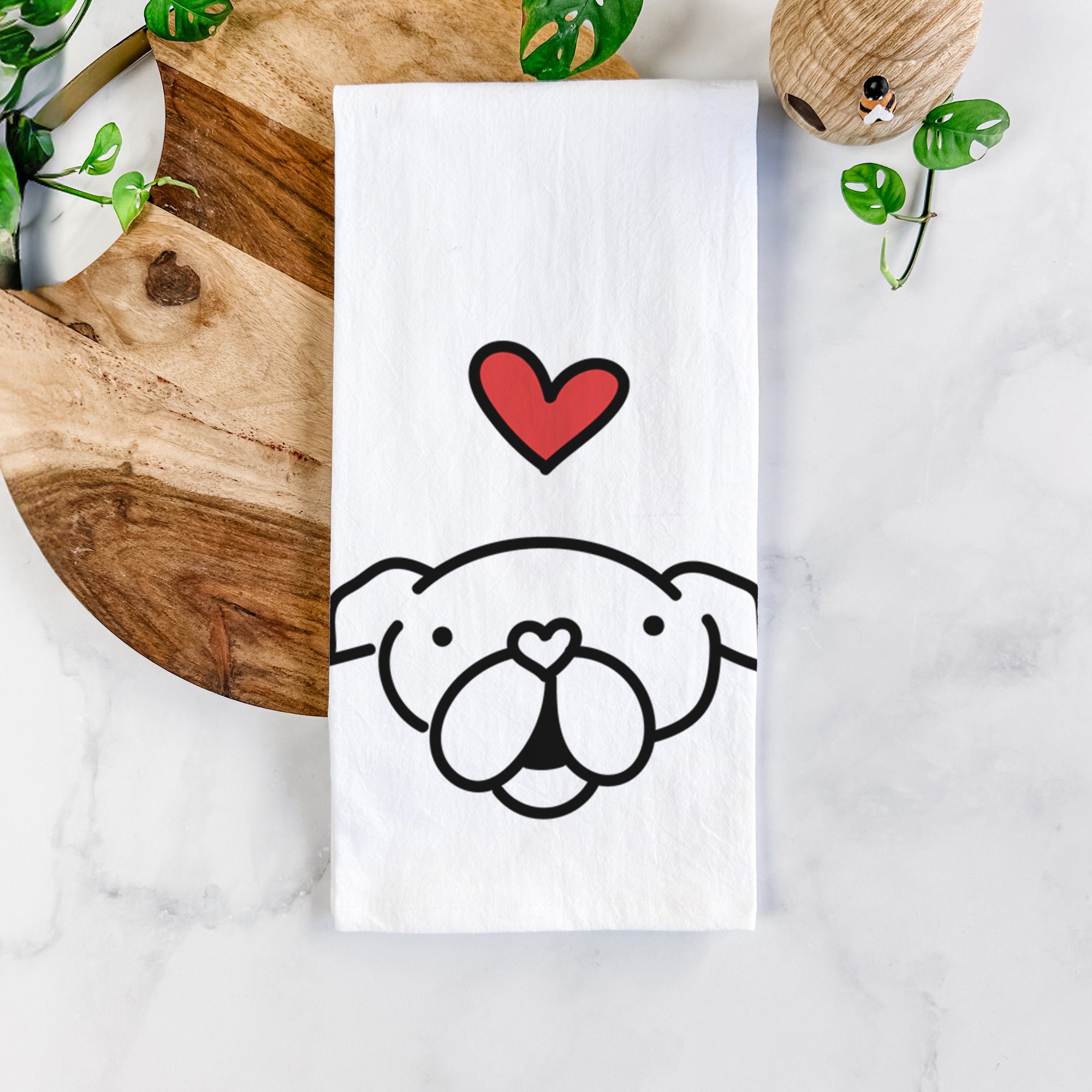 Love Always English Bulldog - Tea Towel