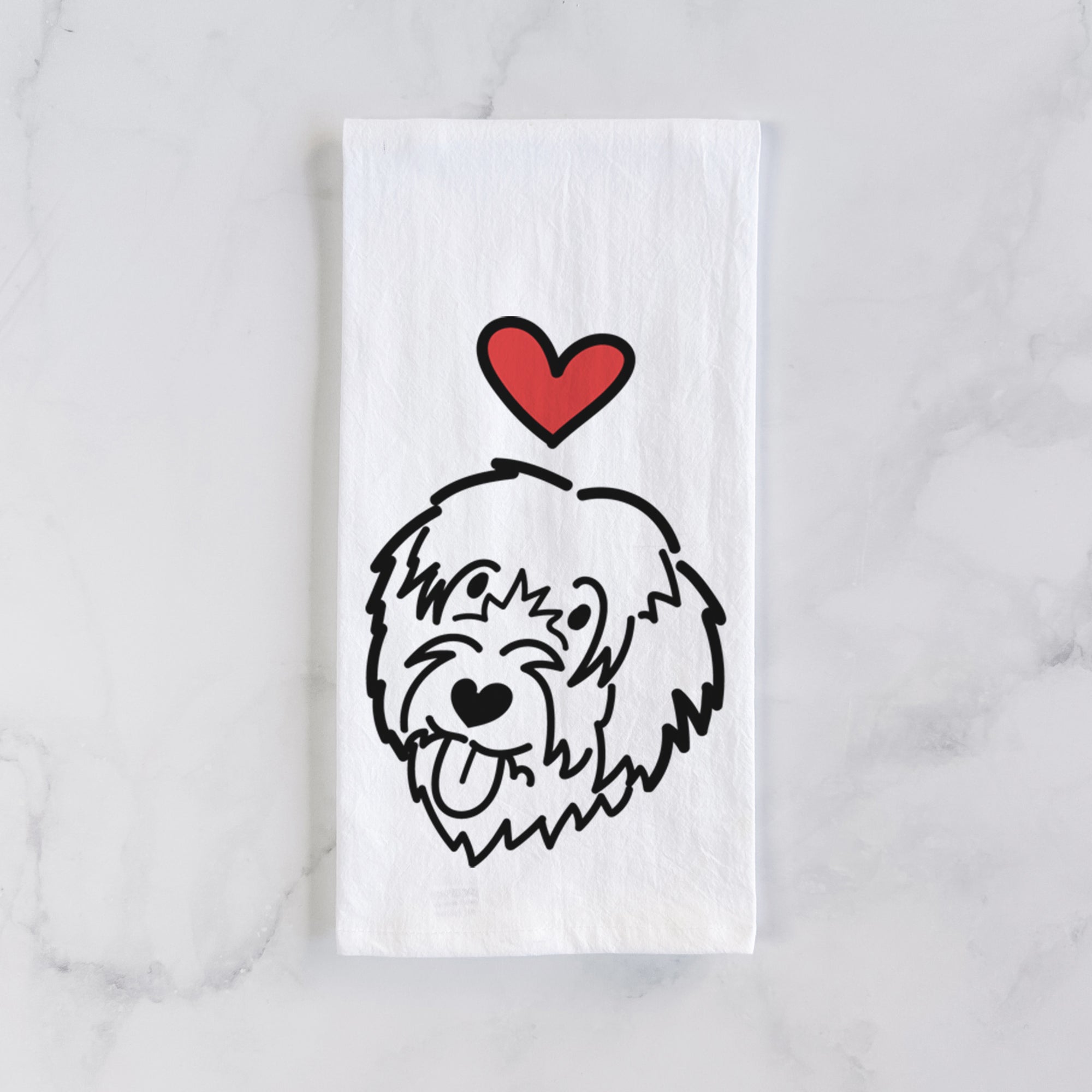 Love Always Catalan Sheepdog - Tea Towel