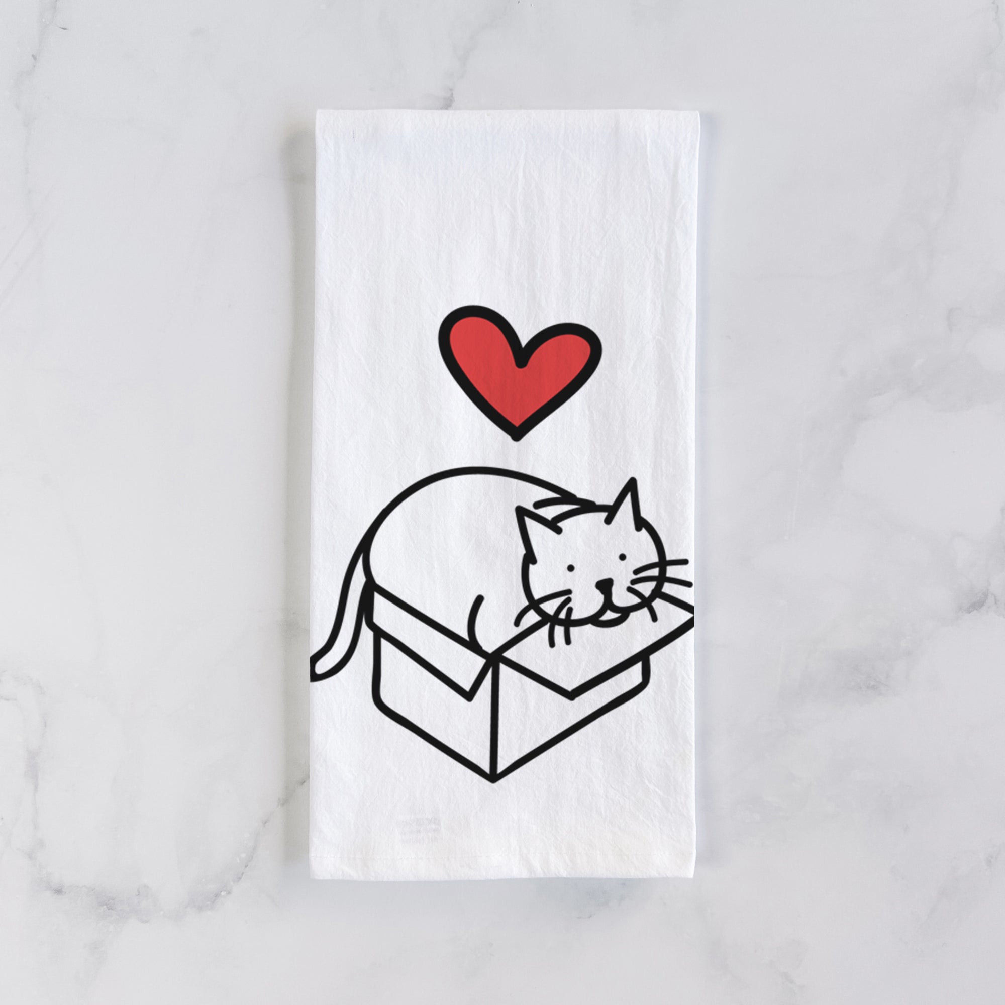 Love Always Cat in a Box - Charlie - Tea Towel