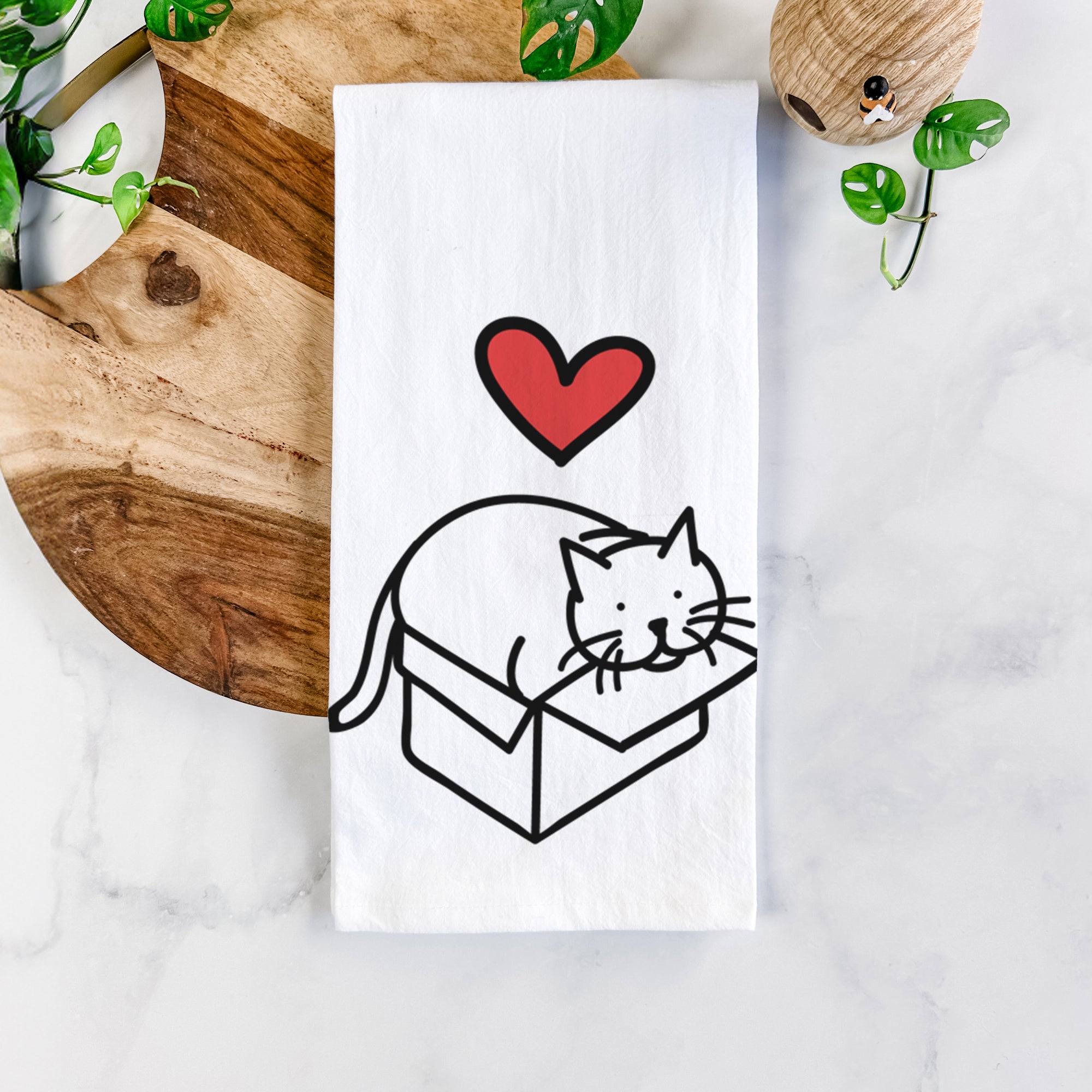 Love Always Cat in a Box - Charlie - Tea Towel